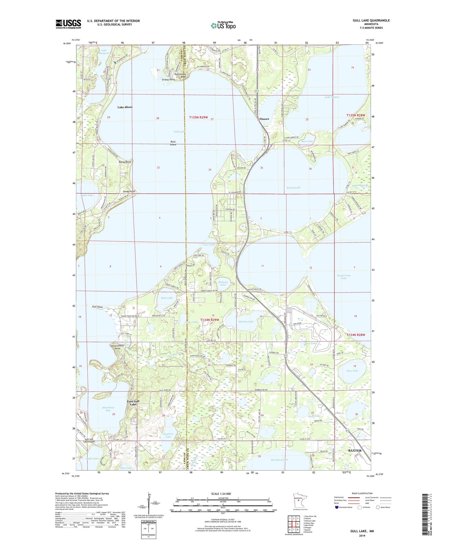 Gull Lake Minnesota US Topo Map Image