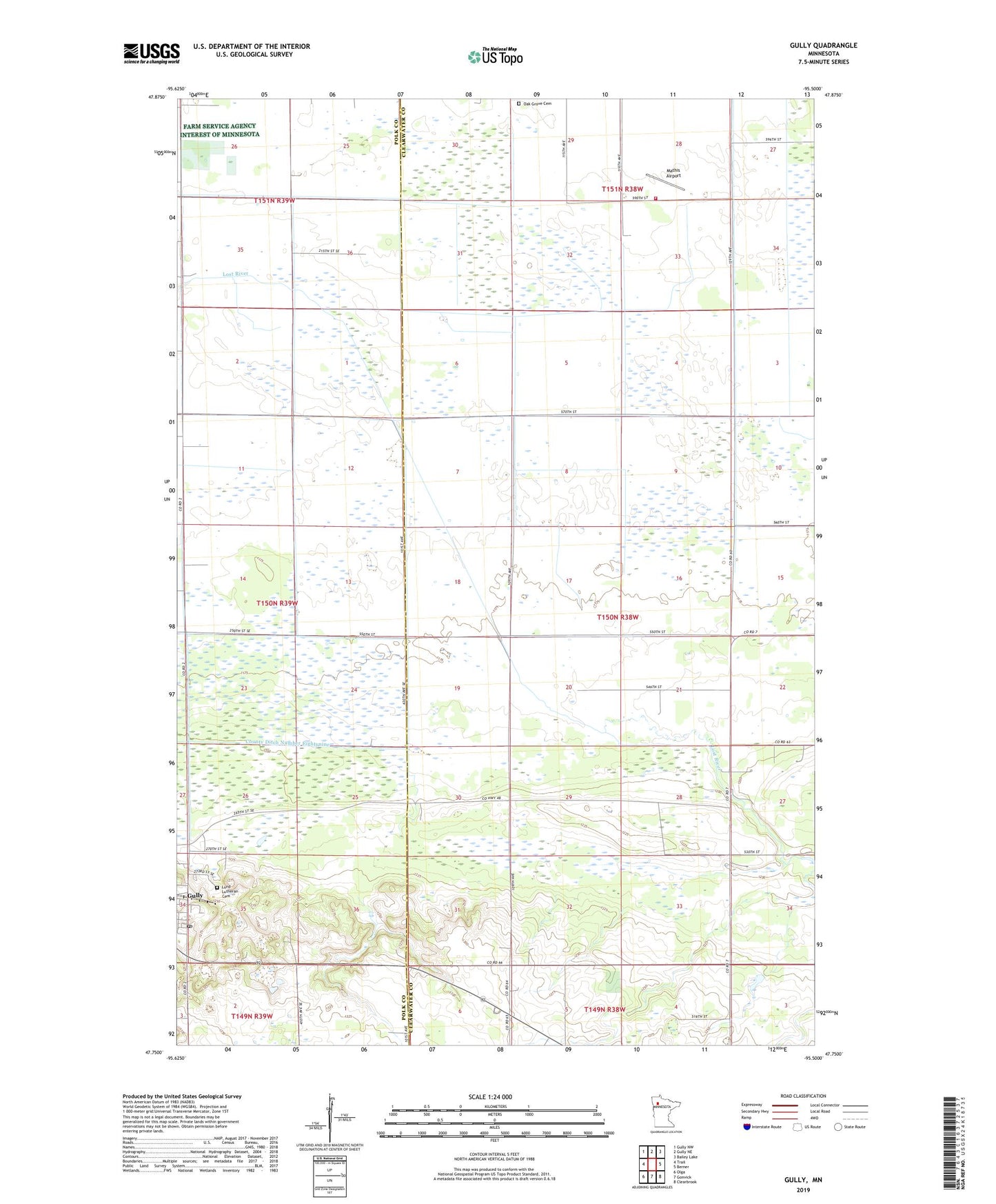Gully Minnesota US Topo Map Image