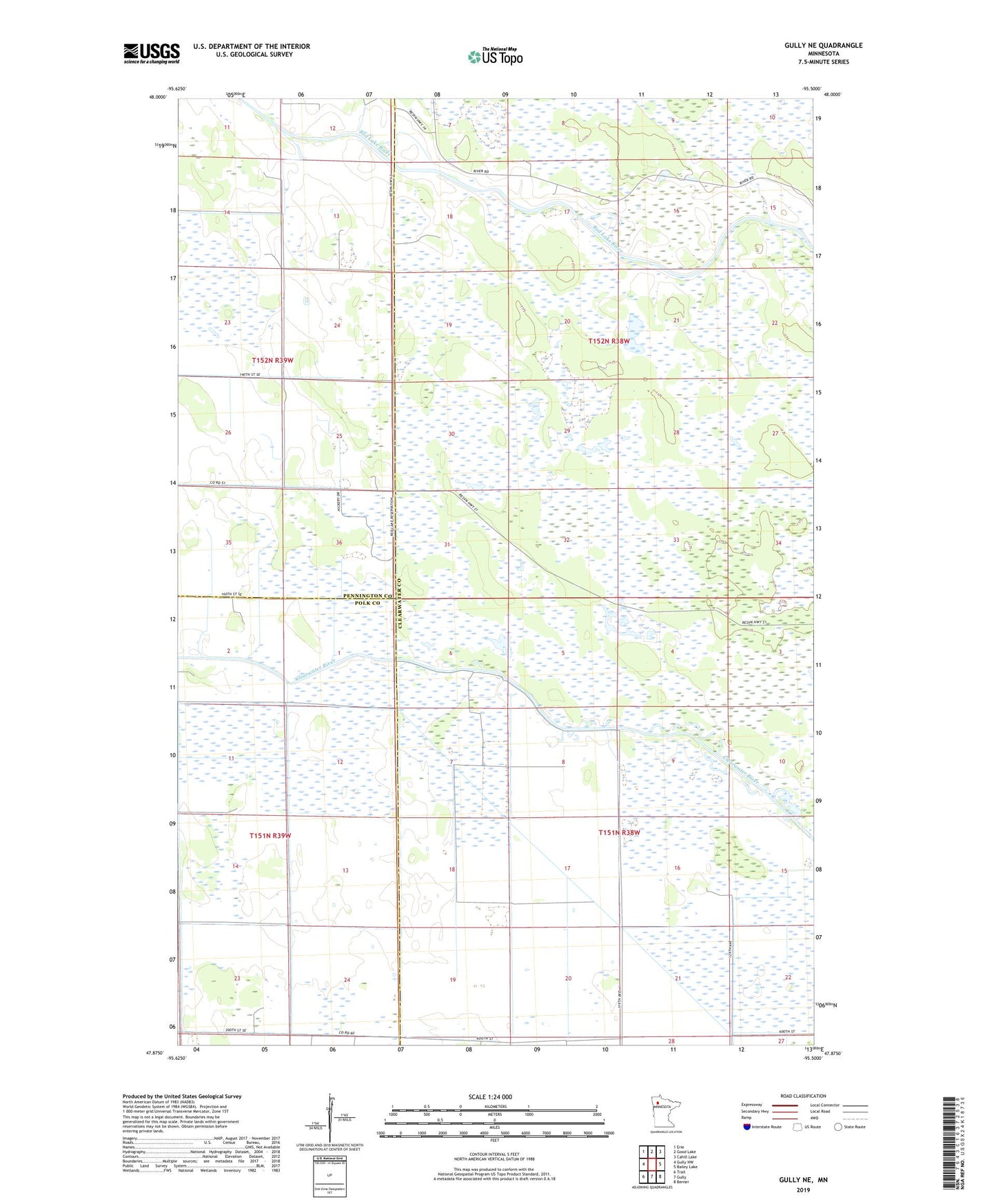 Gully NE Minnesota US Topo Map Image