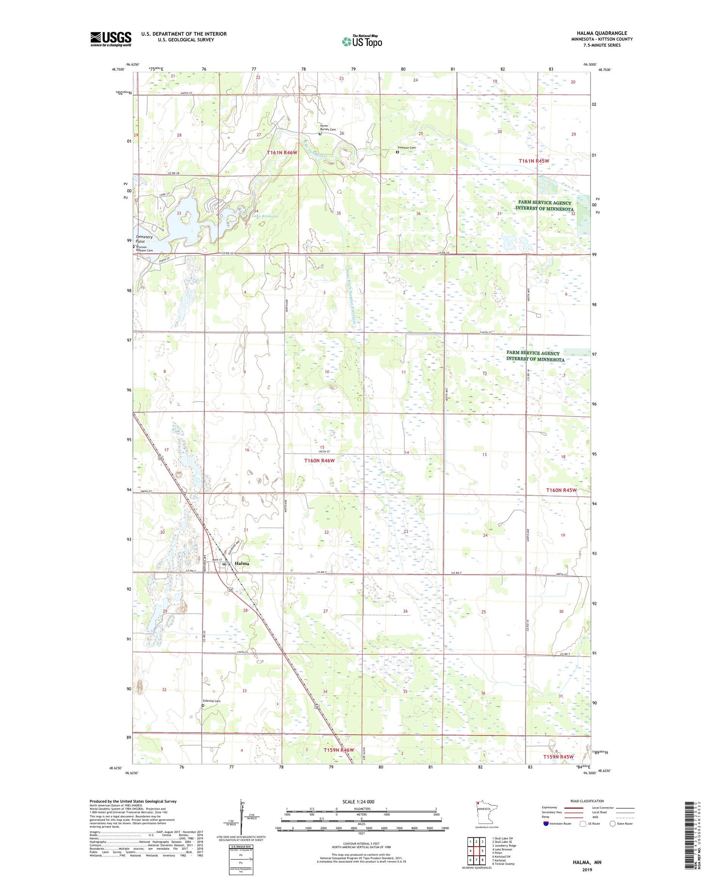 Halma Minnesota US Topo Map Image