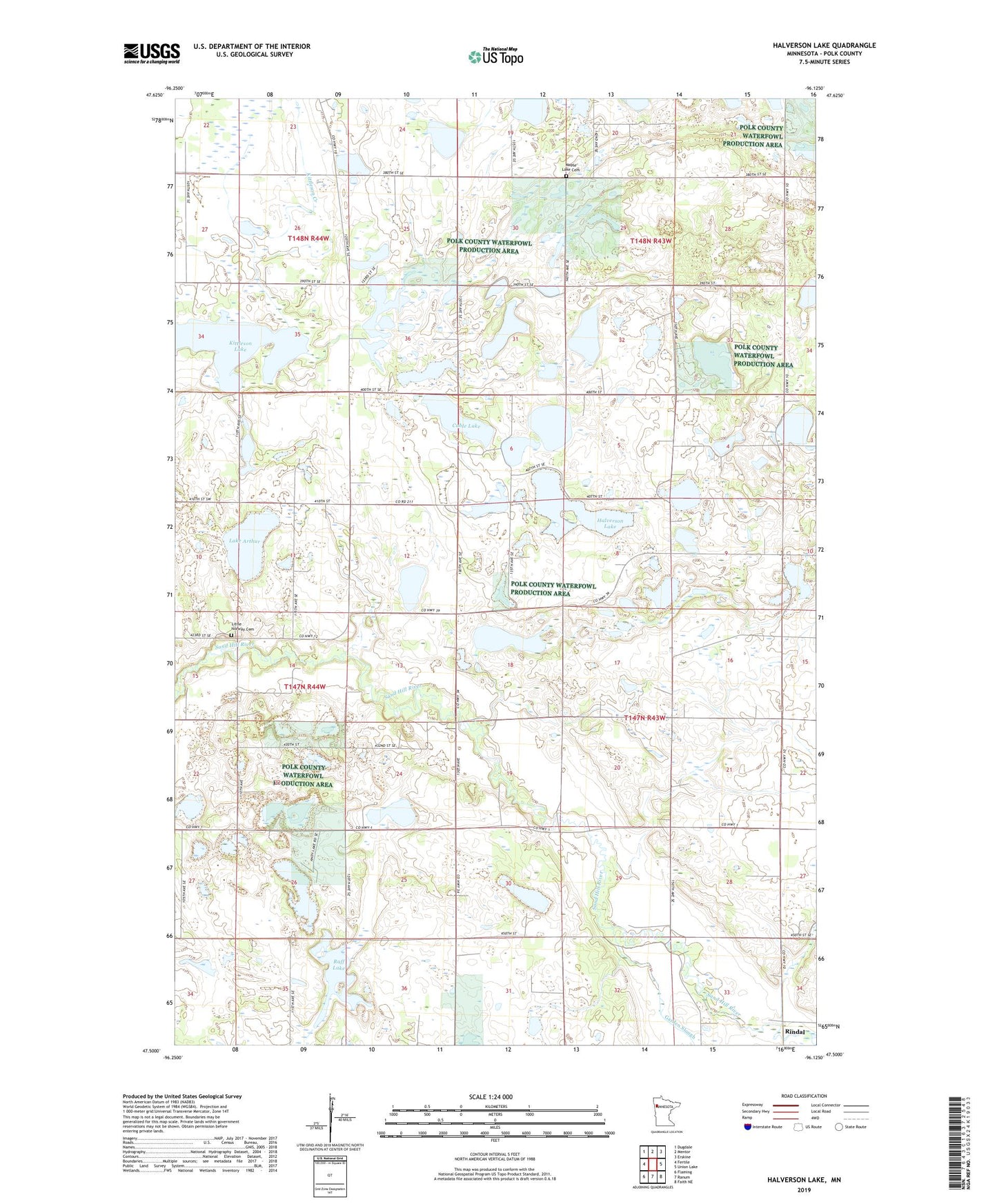 Halverson Lake Minnesota US Topo Map Image