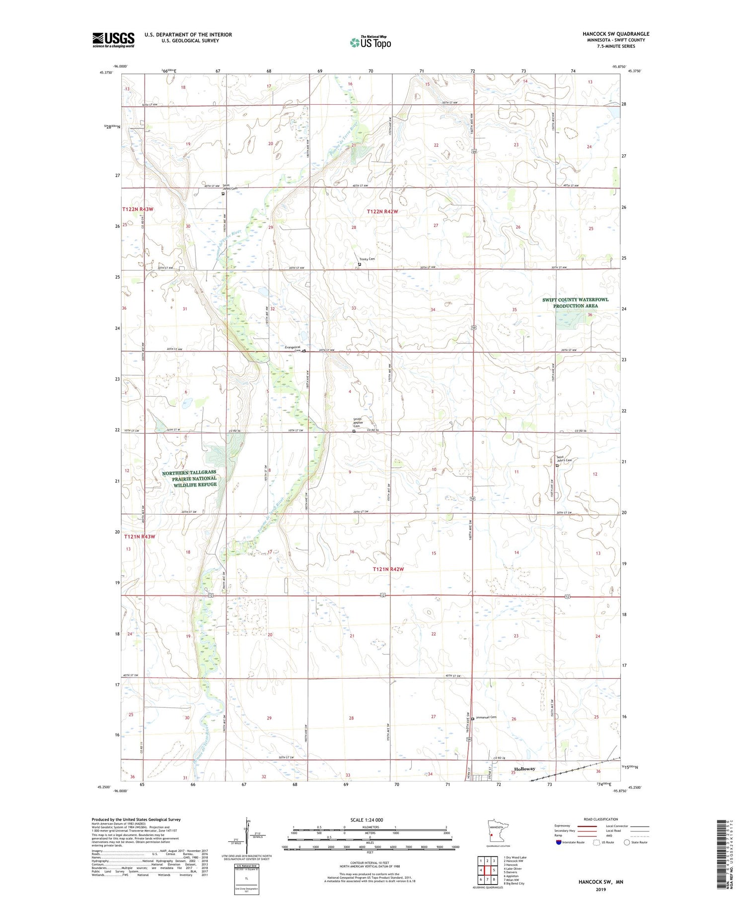 Hancock SW Minnesota US Topo Map Image