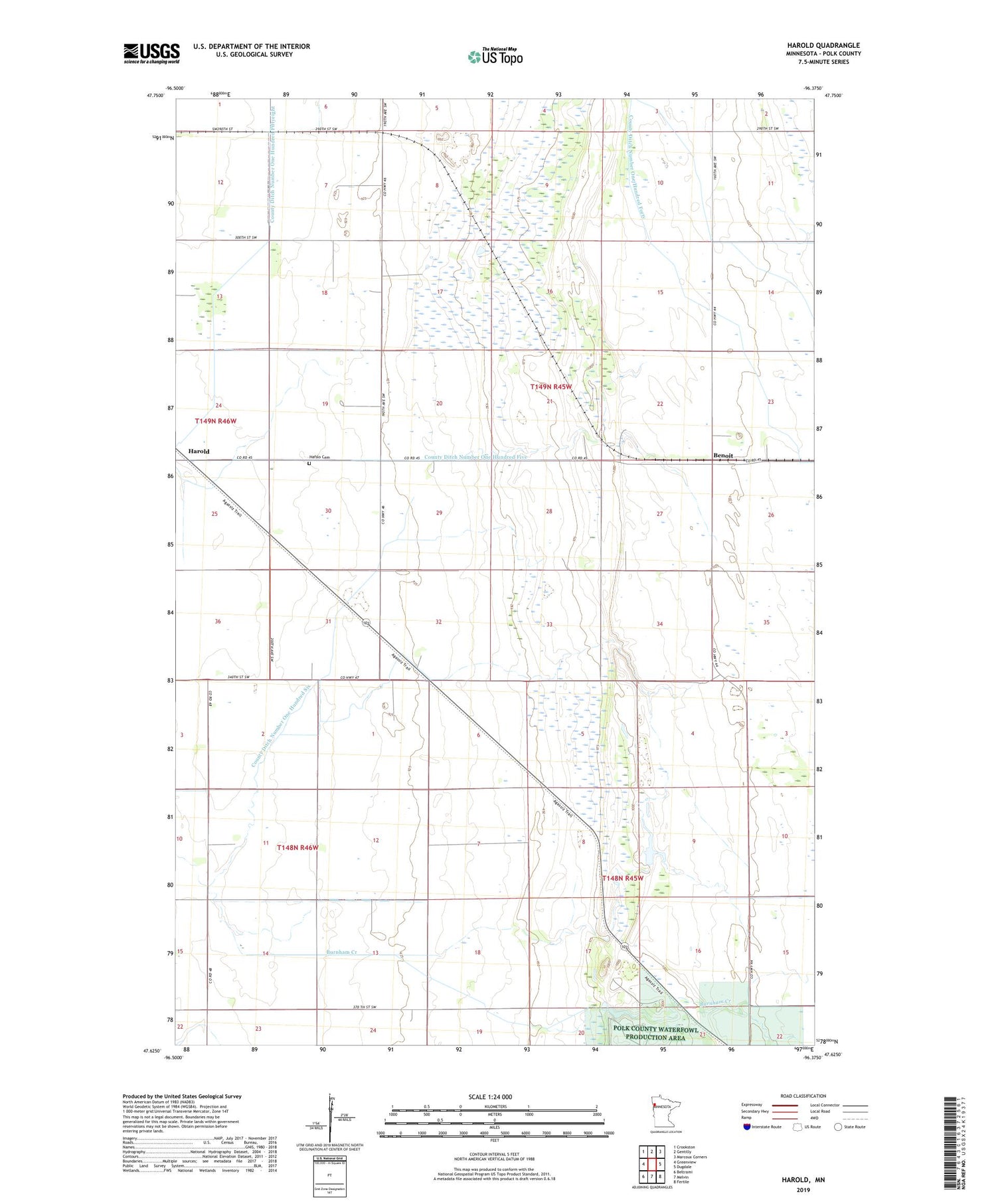 Harold Minnesota US Topo Map Image