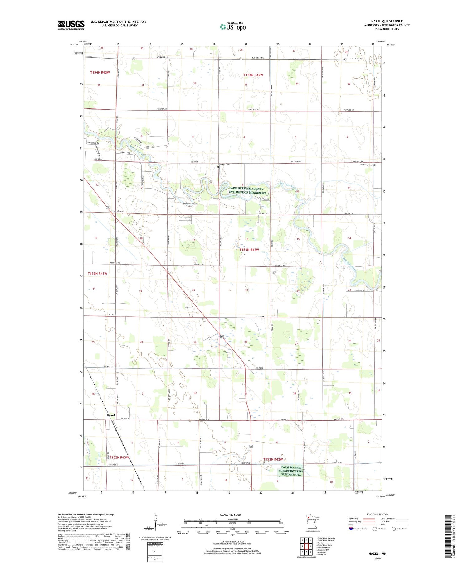 Hazel Minnesota US Topo Map Image