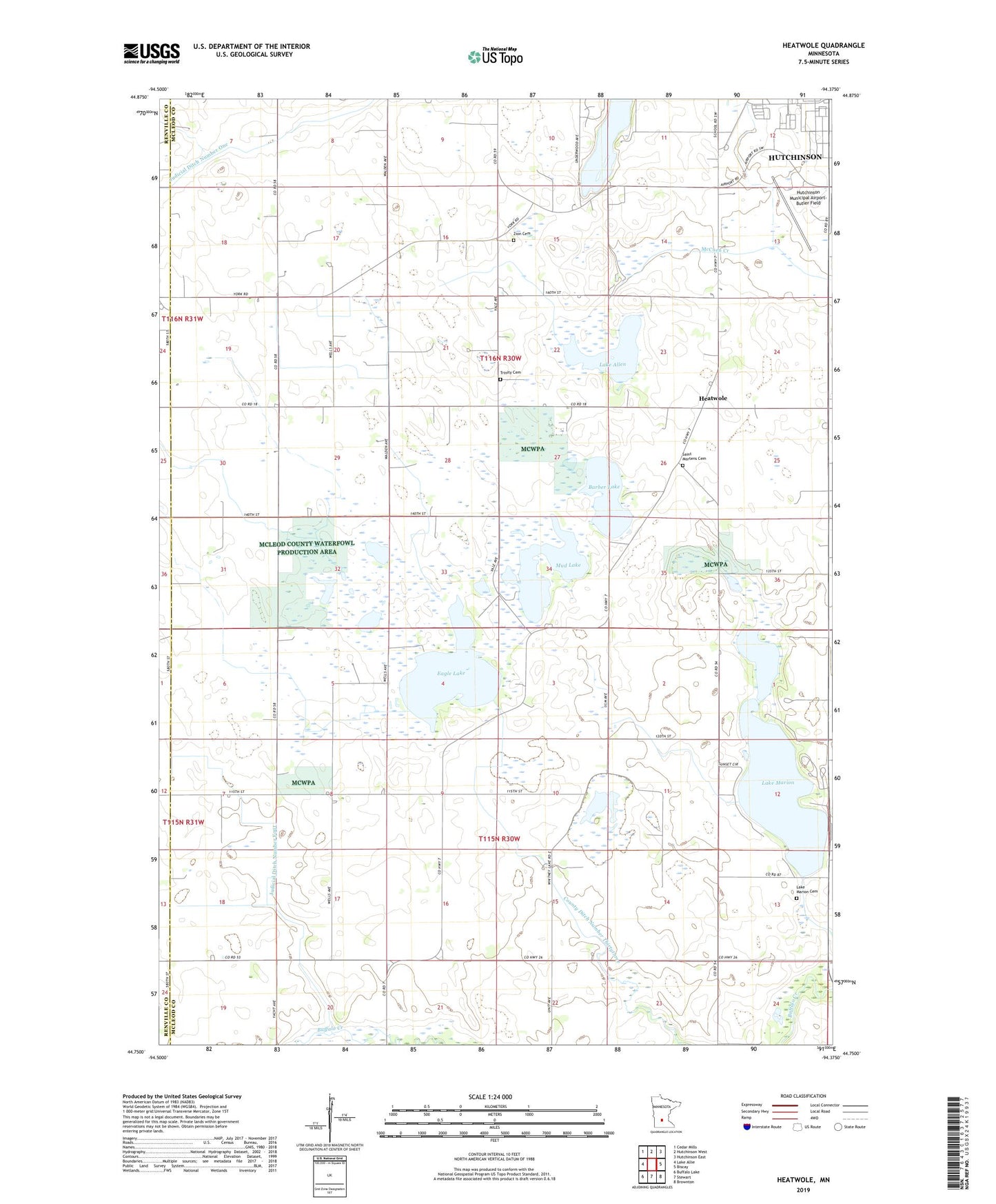 Heatwole Minnesota US Topo Map Image