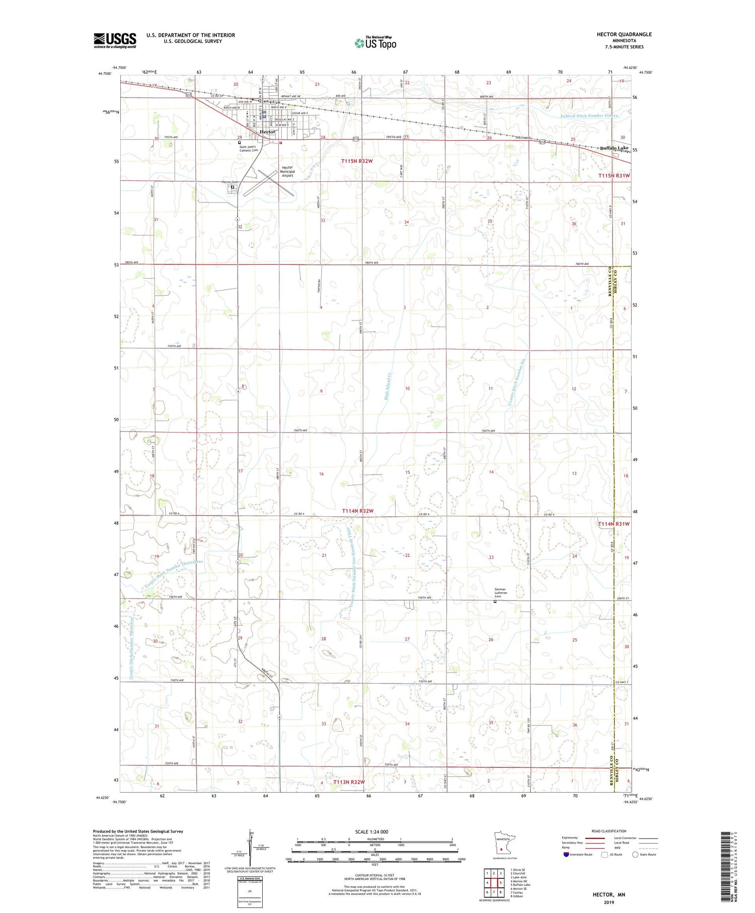 Hector Minnesota US Topo Map Image