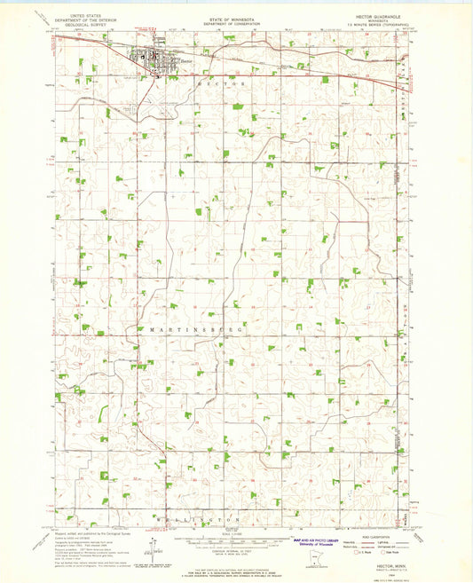 Classic USGS Hector Minnesota 7.5'x7.5' Topo Map Image