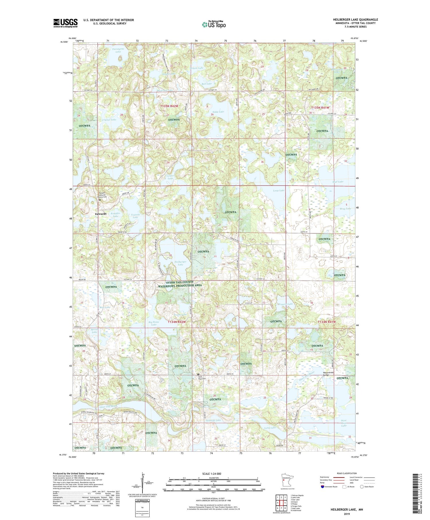 Heilberger Lake Minnesota US Topo Map Image