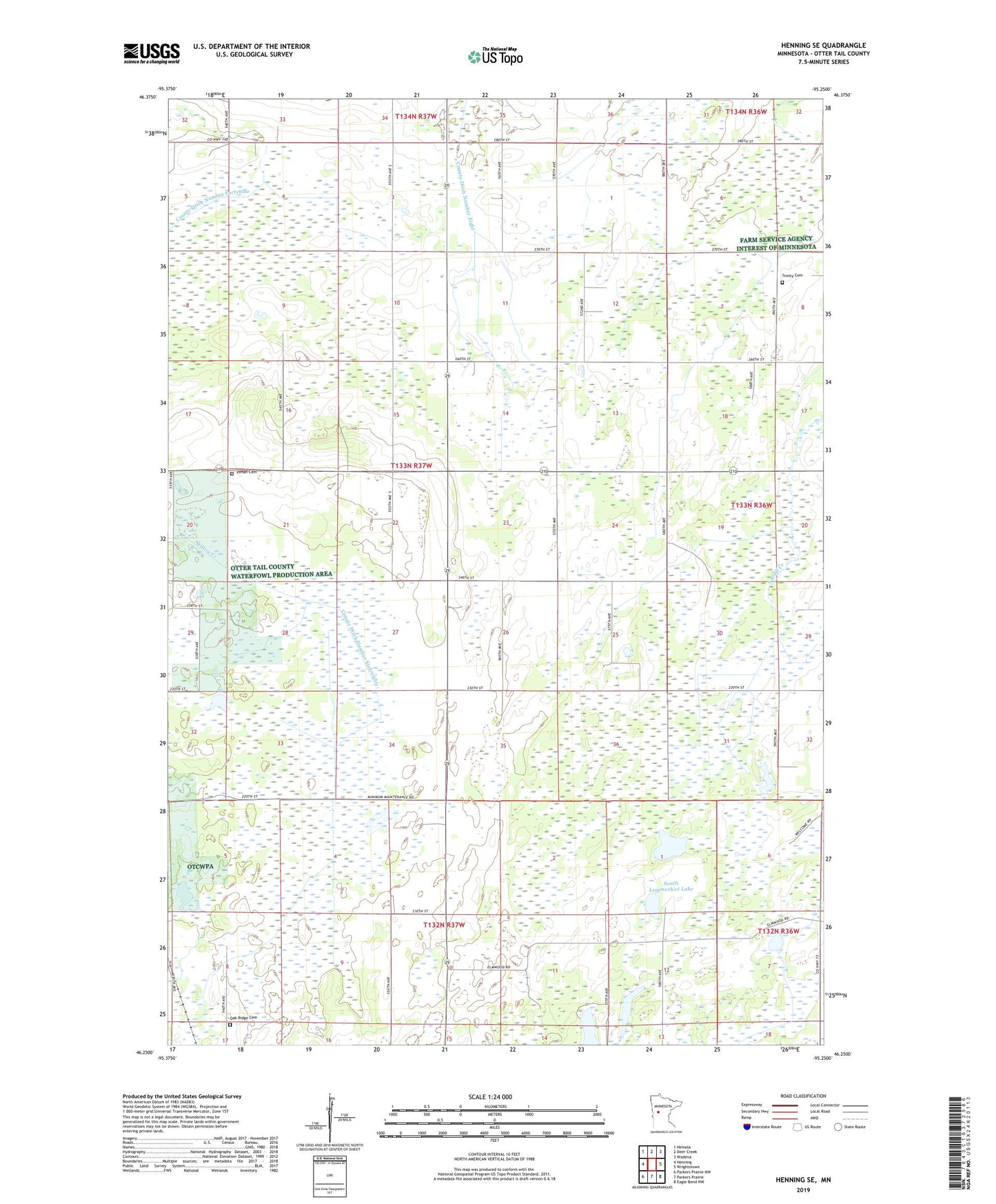 Henning SE Minnesota US Topo Map Image