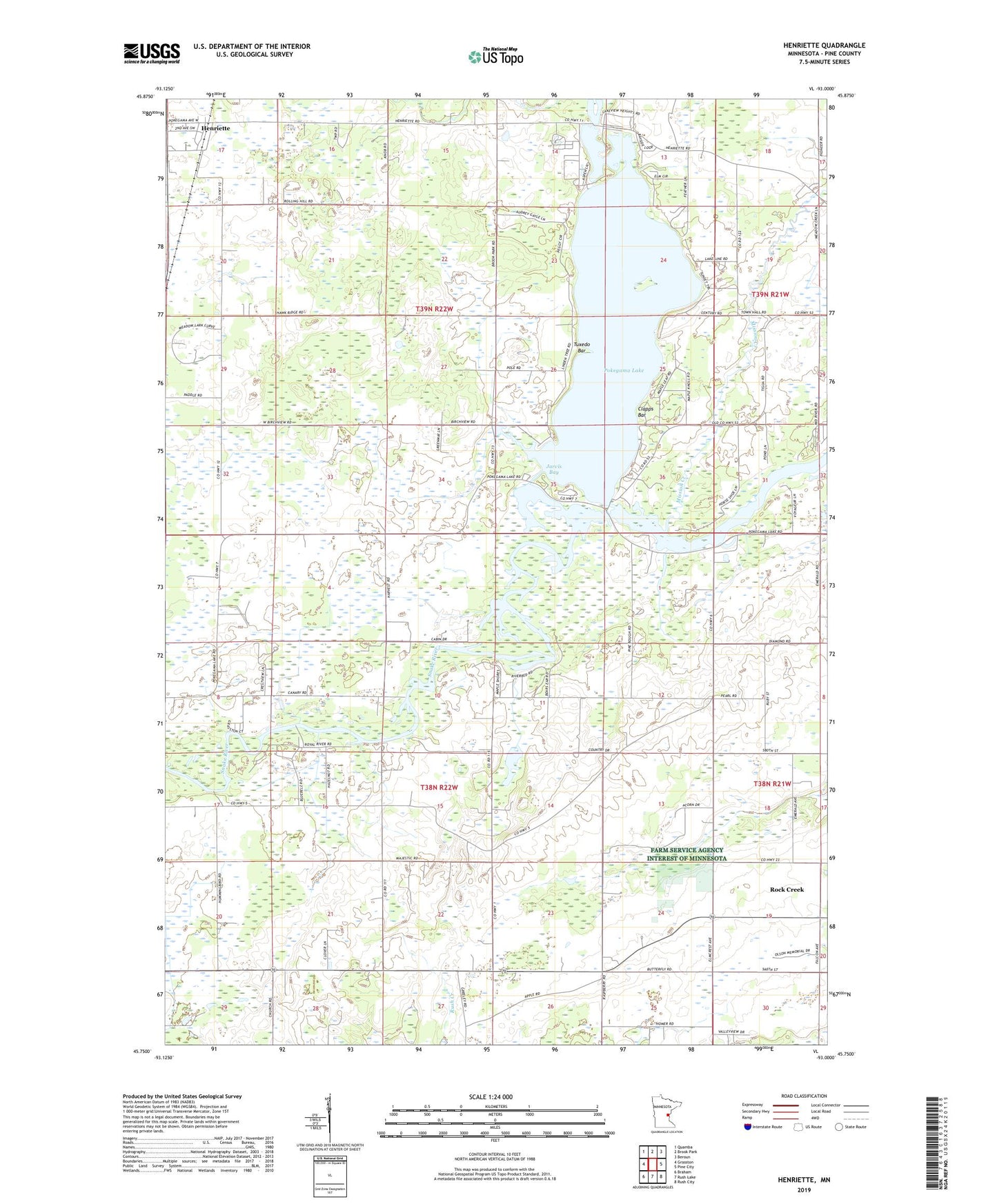 Henriette Minnesota US Topo Map Image