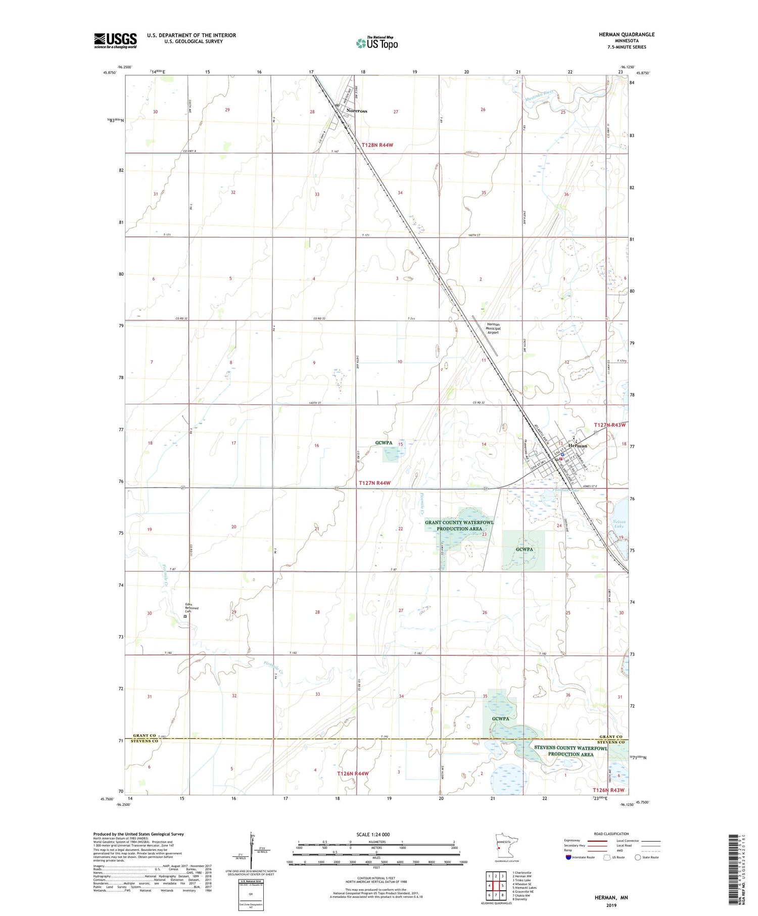 Herman Minnesota US Topo Map Image