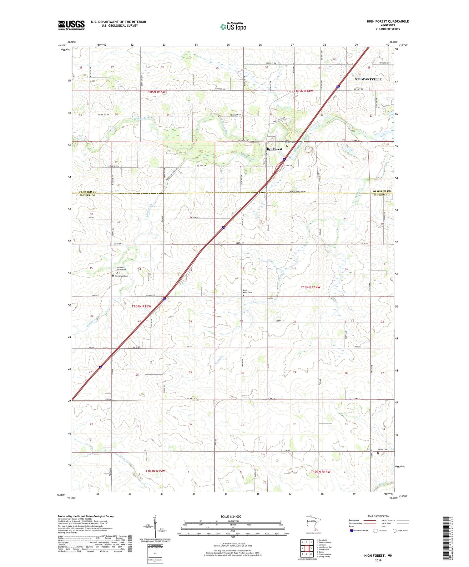 High Forest Minnesota US Topo Map Image