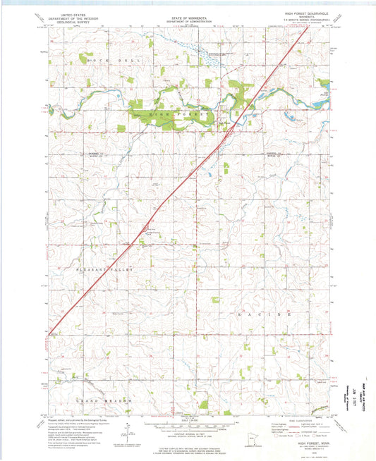 Classic USGS High Forest Minnesota 7.5'x7.5' Topo Map Image