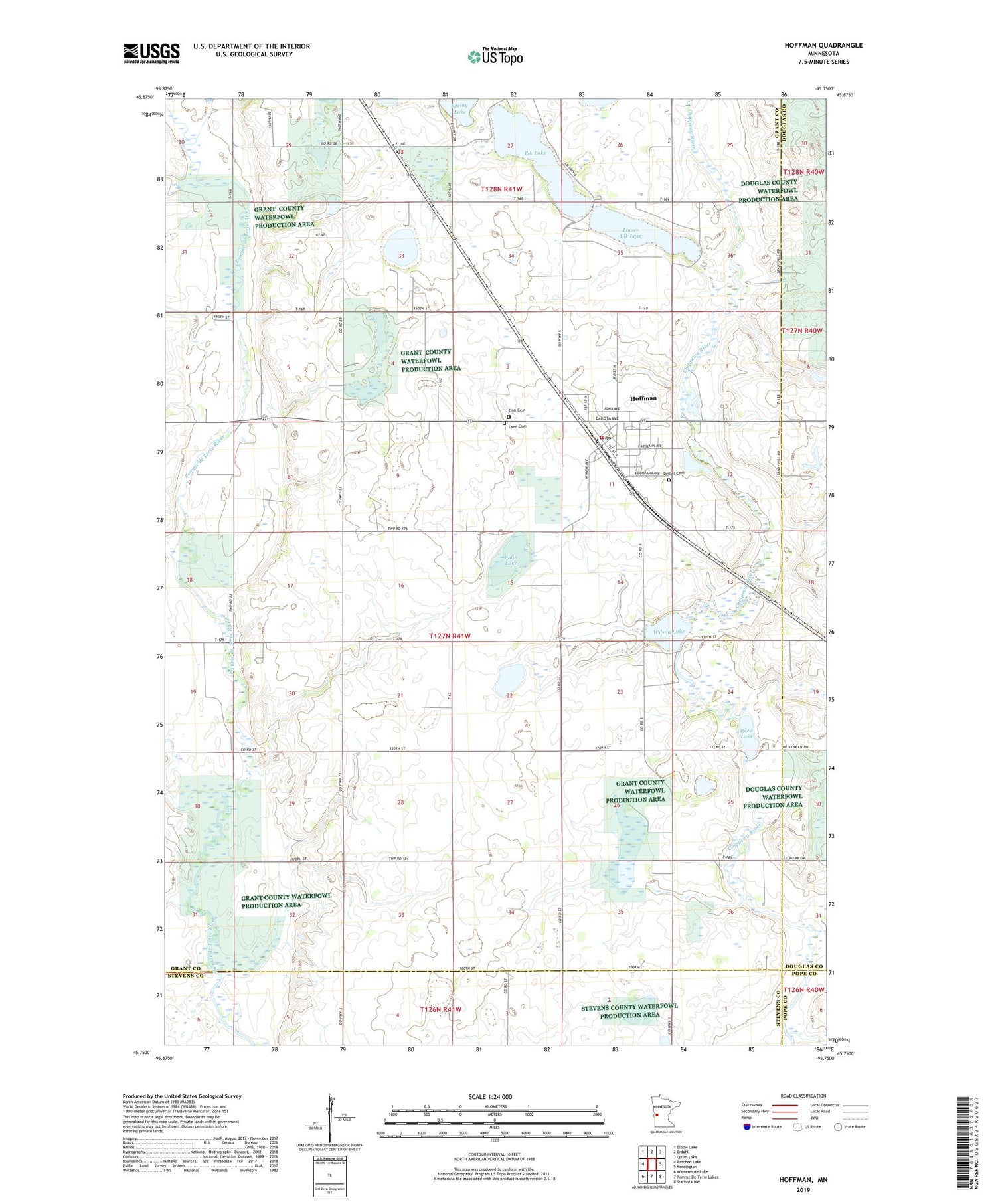 Hoffman Minnesota US Topo Map Image