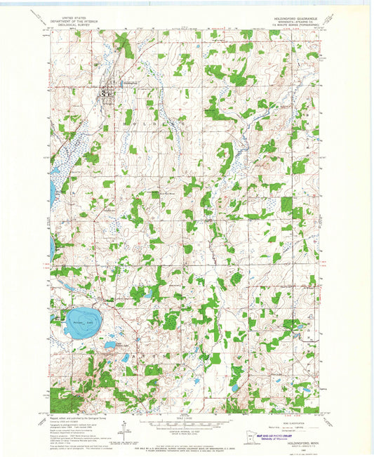 Classic USGS Holdingford Minnesota 7.5'x7.5' Topo Map Image