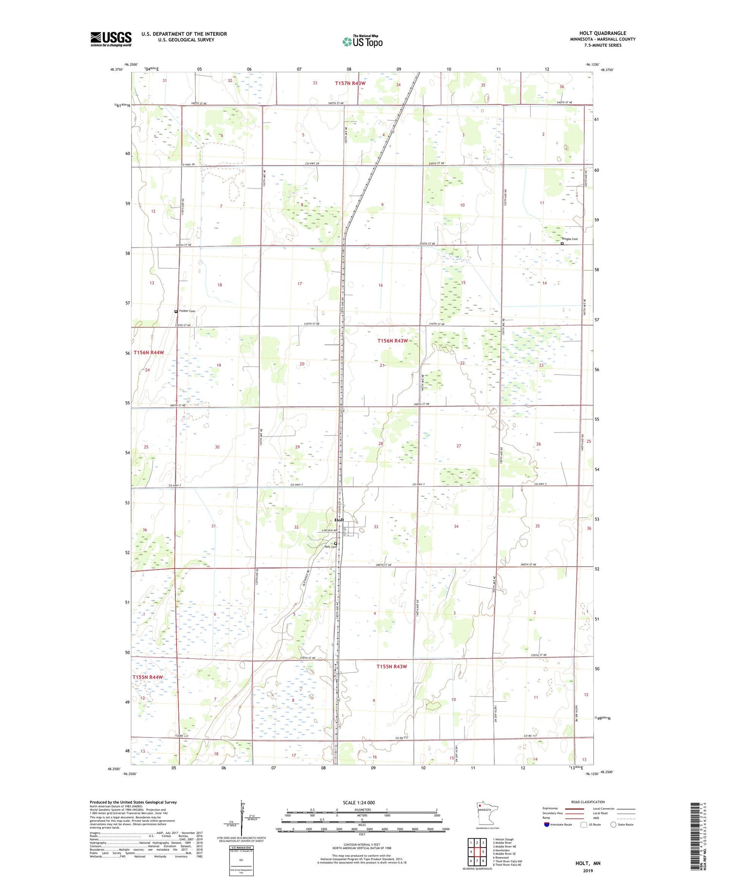 Holt Minnesota US Topo Map Image