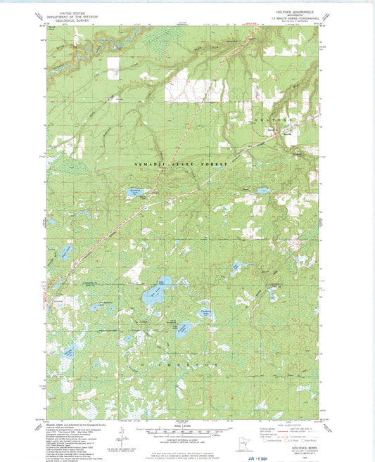Classic USGS Holyoke Minnesota 7.5'x7.5' Topo Map Image