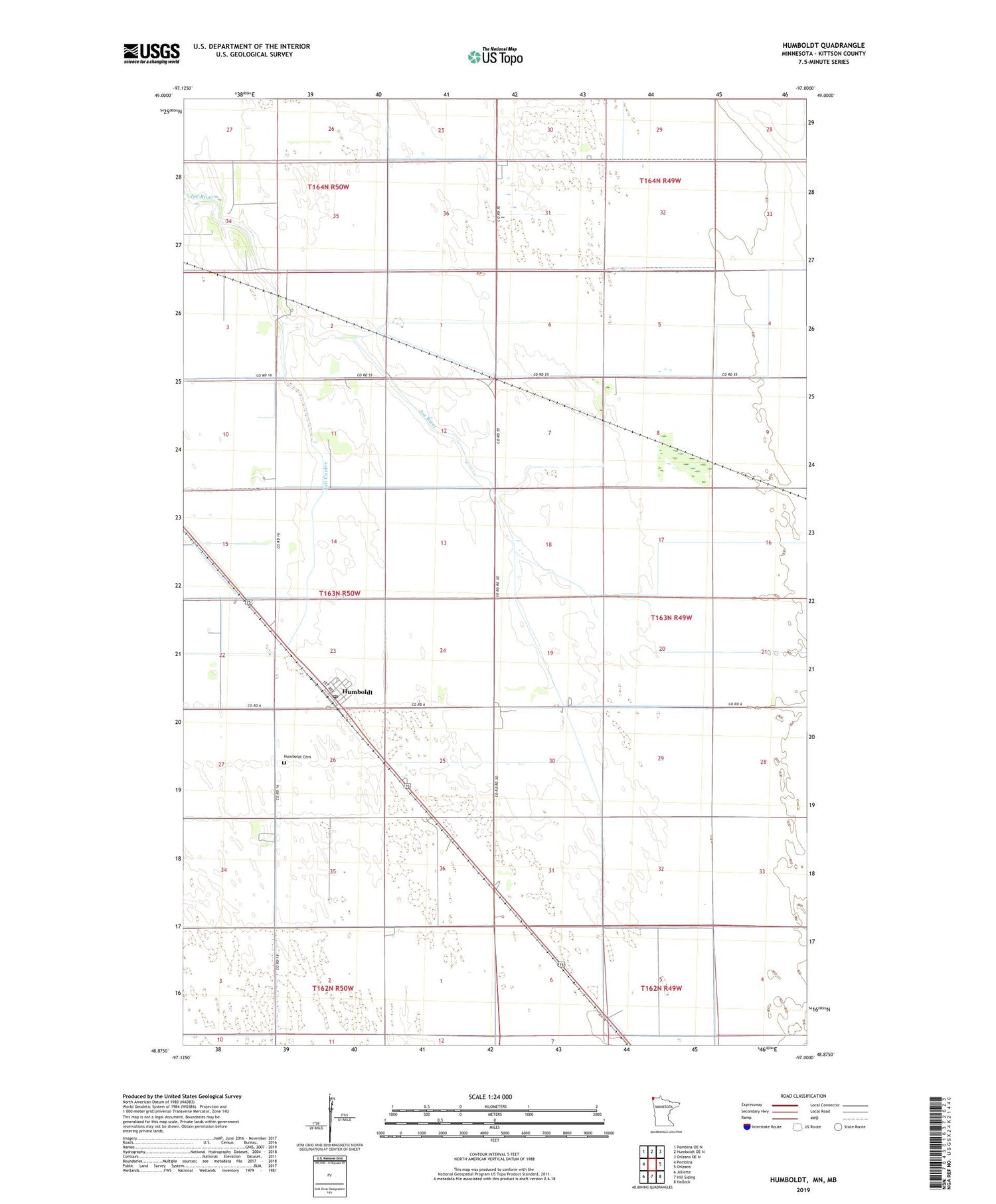Humboldt Minnesota US Topo Map Image