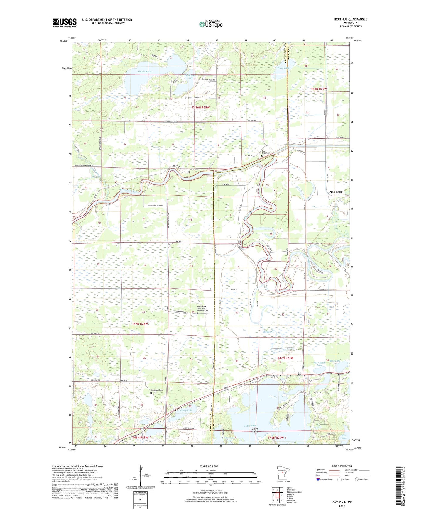 Iron Hub Minnesota US Topo Map Image