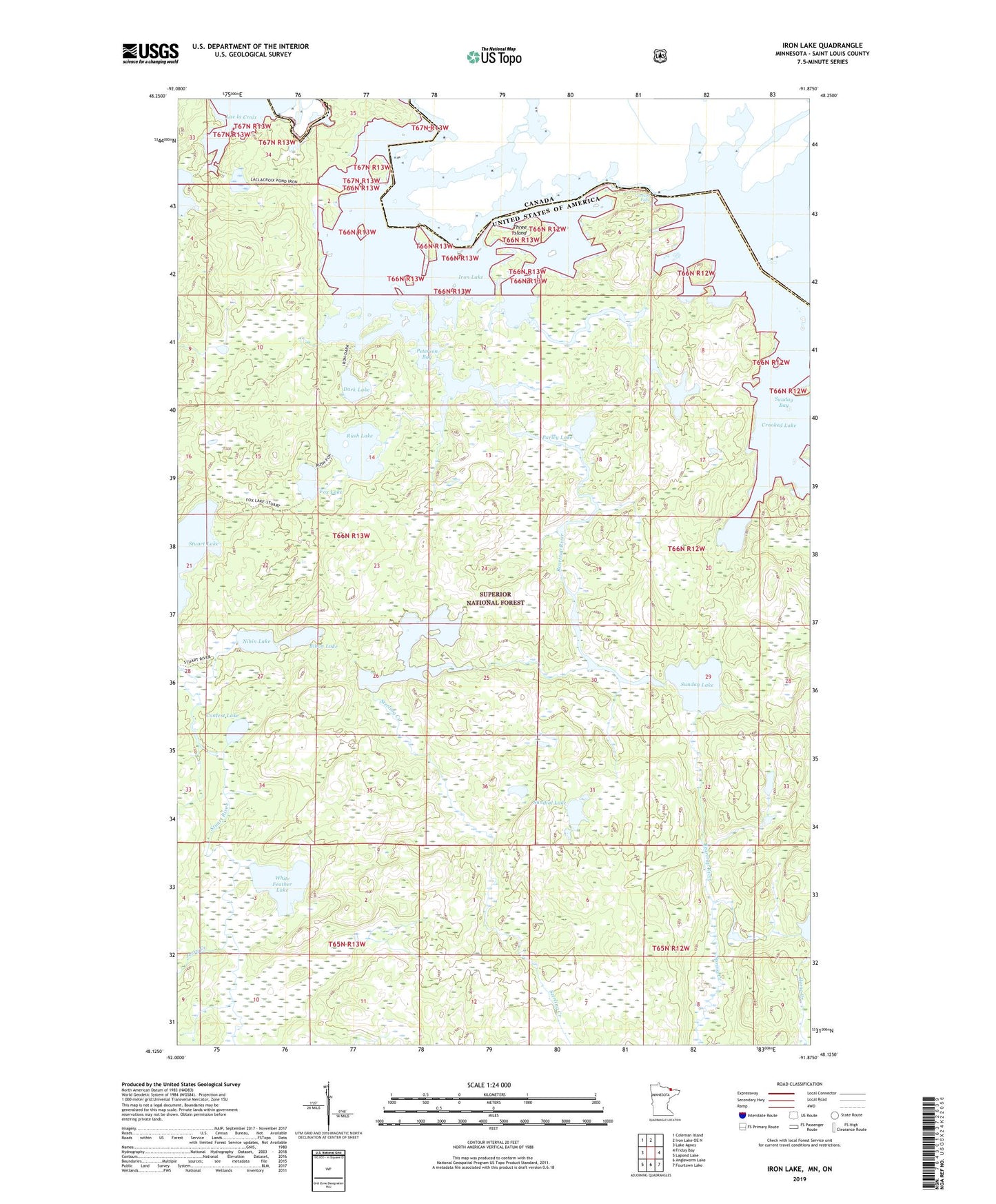 Iron Lake Minnesota US Topo Map Image