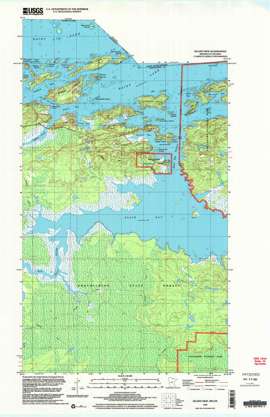Classic USGS Island View Minnesota 7.5'x7.5' Topo Map Image