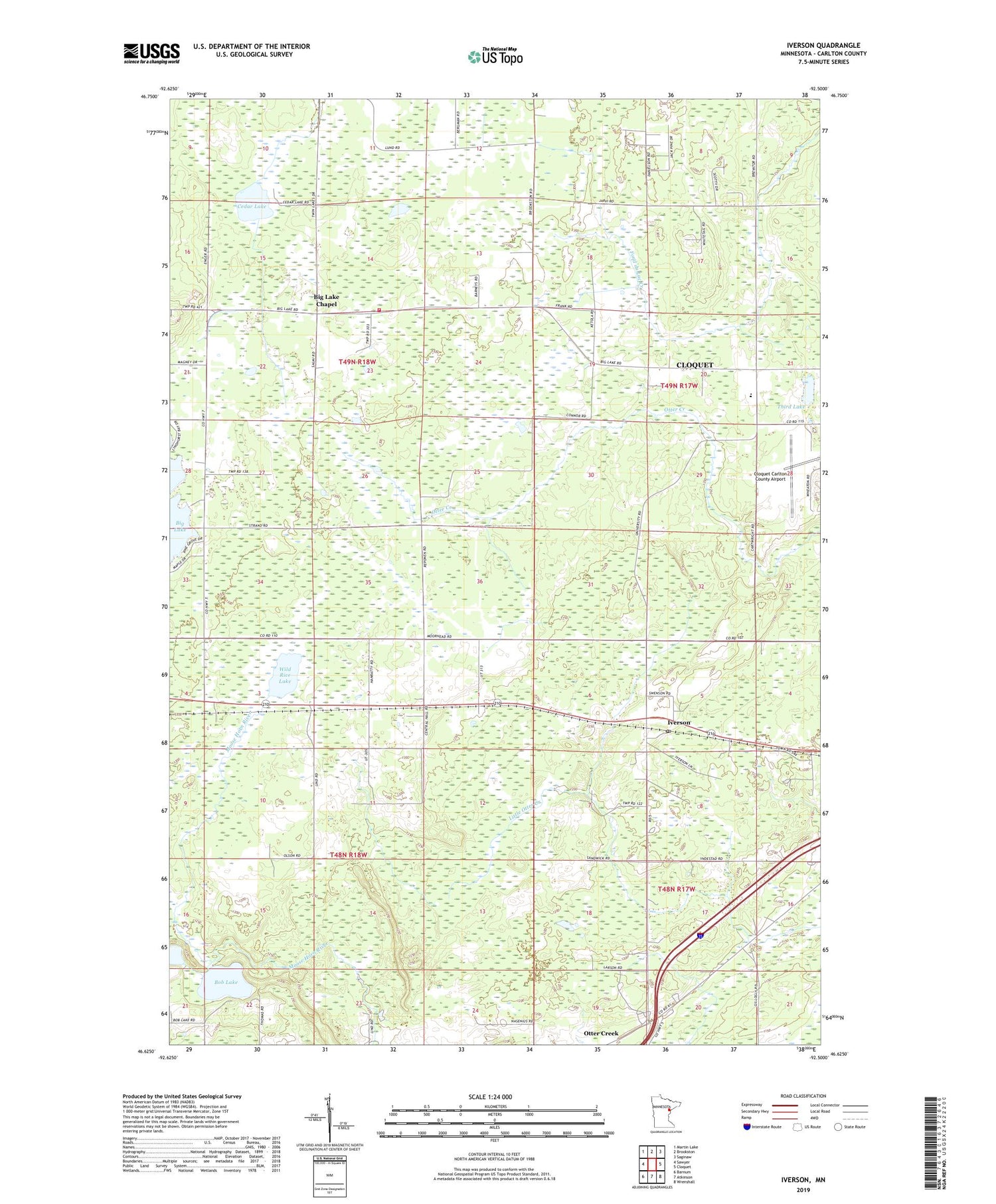 Iverson Minnesota US Topo Map Image