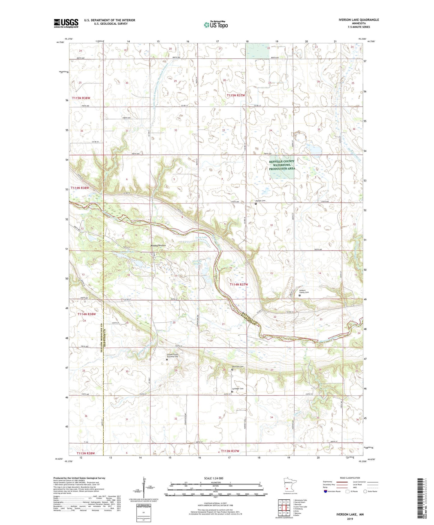 Iverson Lake Minnesota US Topo Map Image