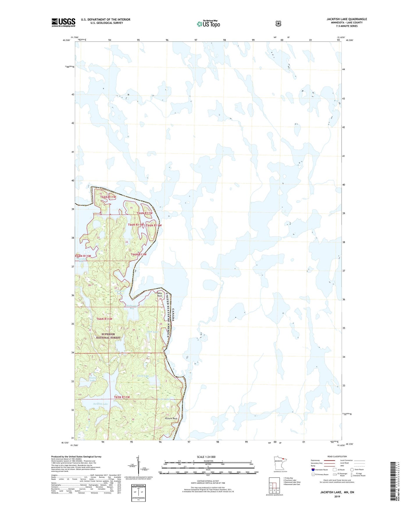 Jackfish Lake Minnesota US Topo Map Image