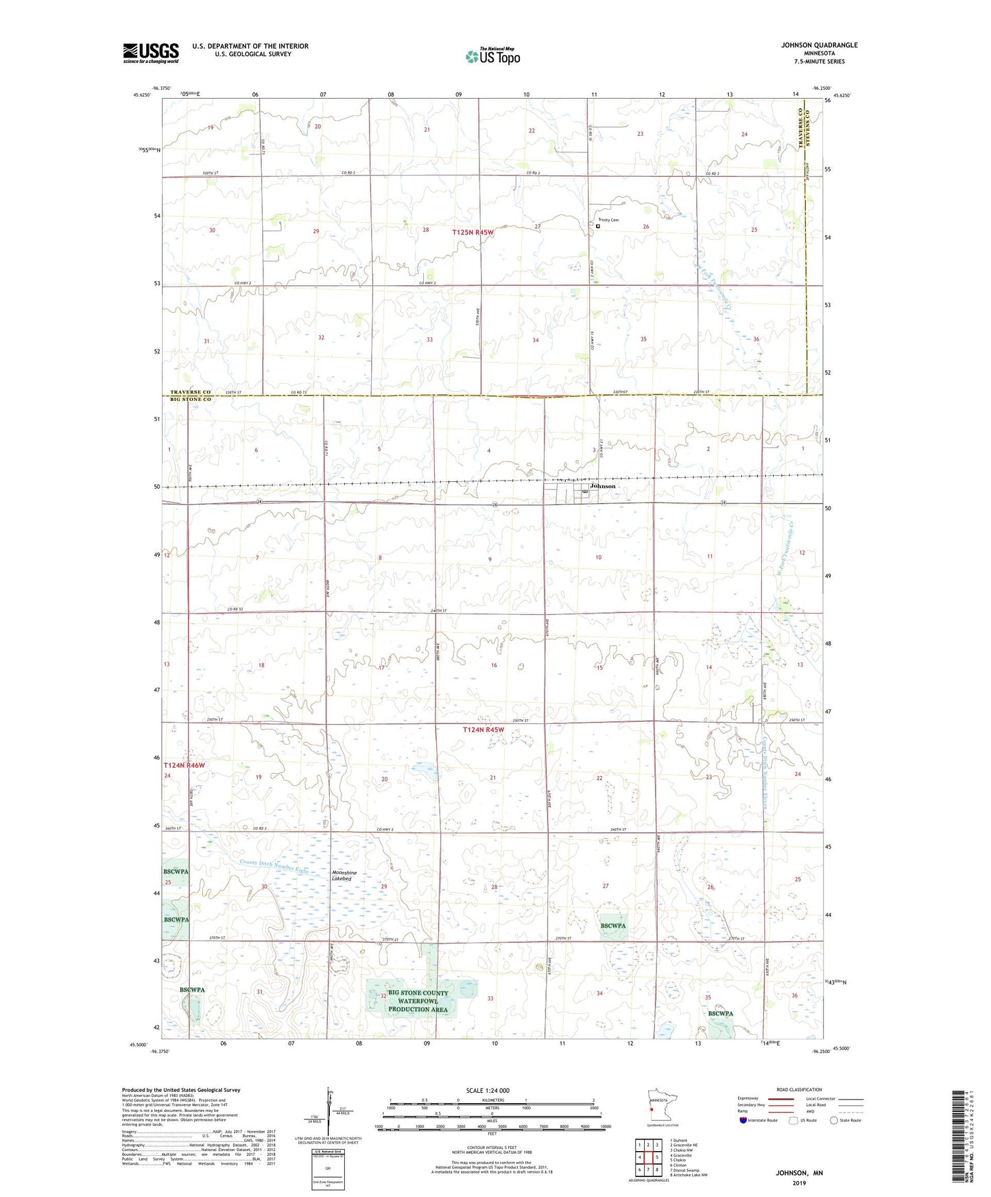 Johnson Minnesota US Topo Map Image