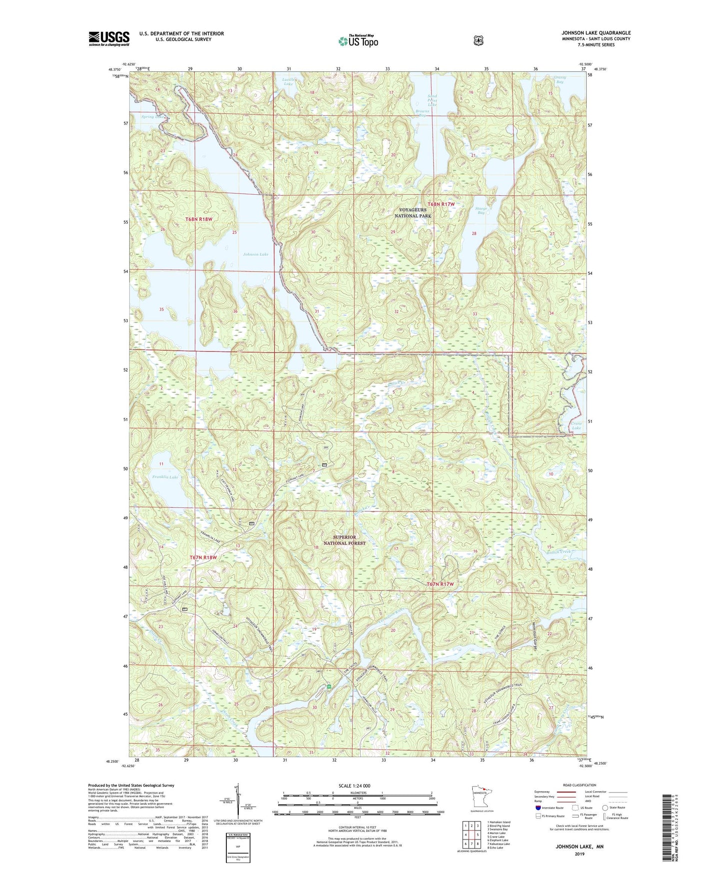 Johnson Lake Minnesota US Topo Map Image