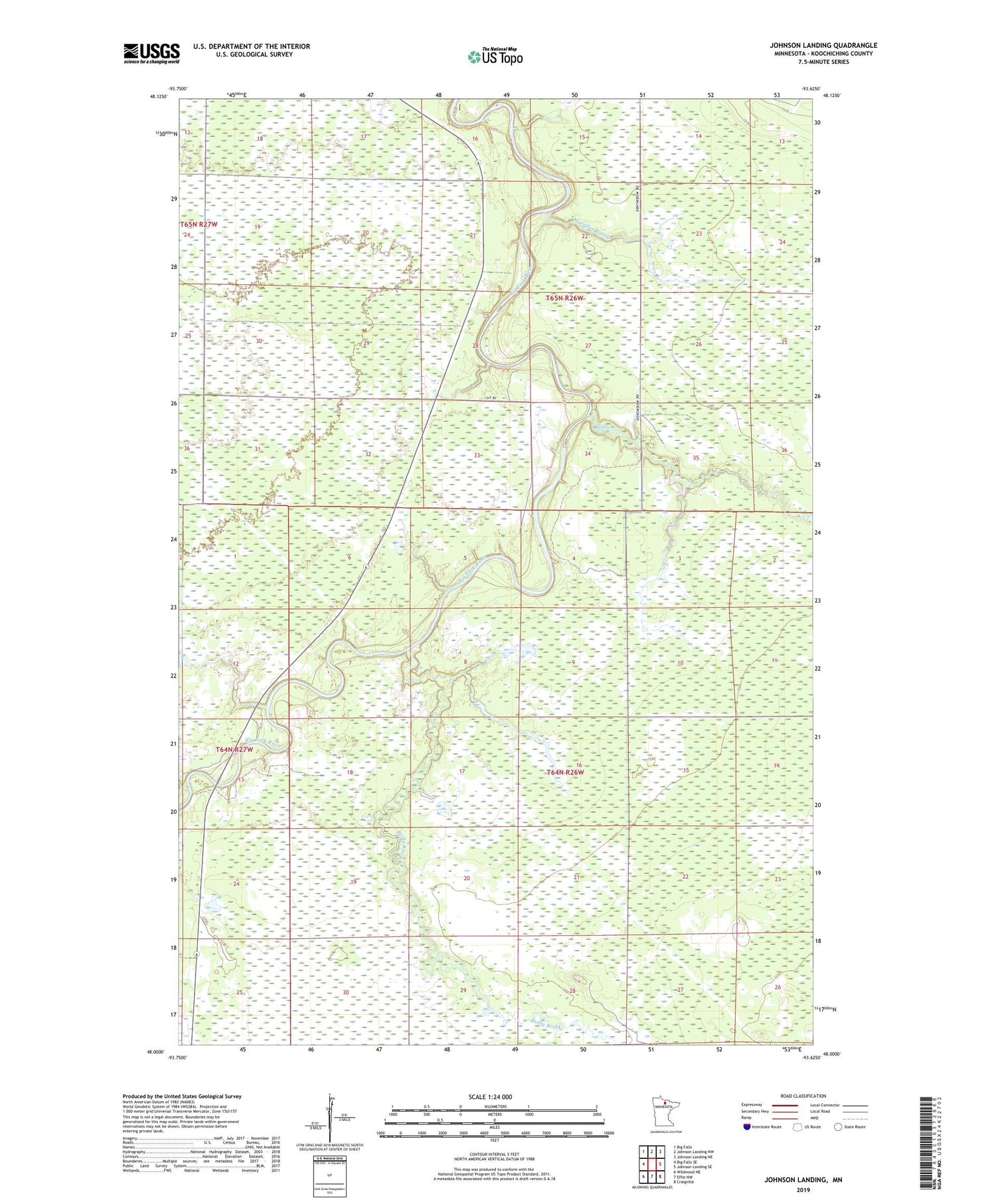 Johnson Landing Minnesota US Topo Map Image