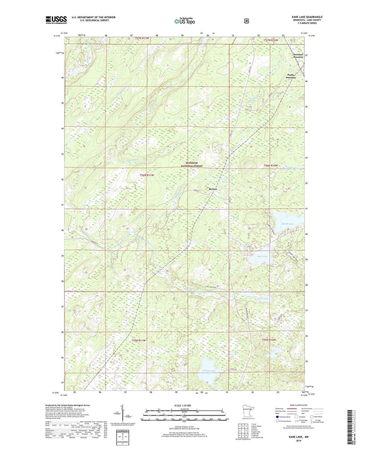 Kane Lake Minnesota US Topo Map Image