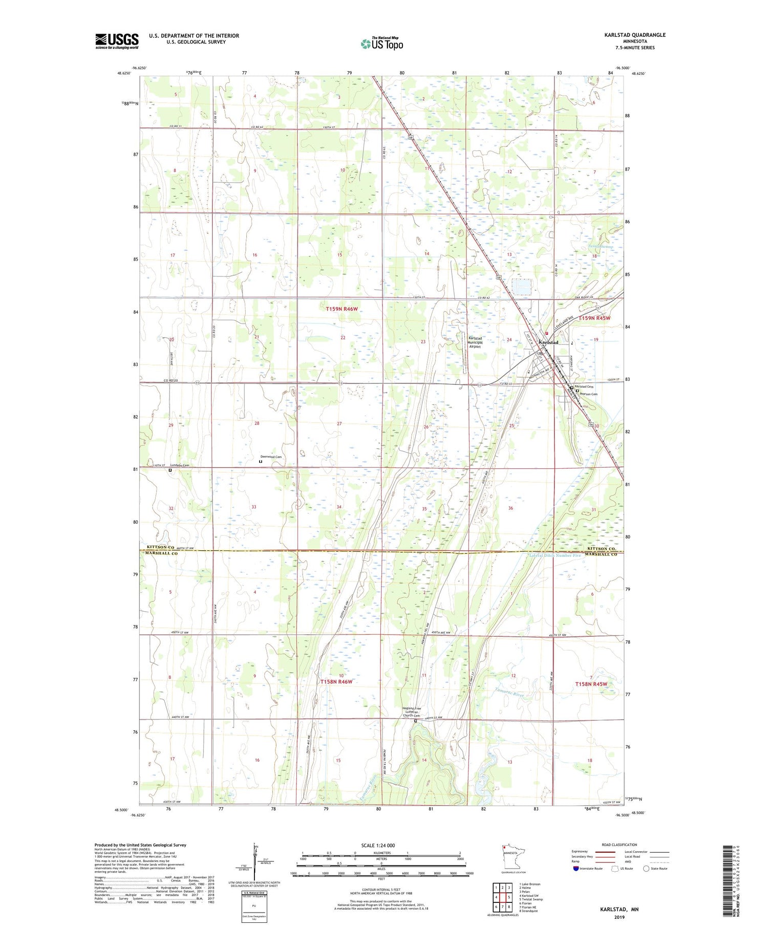 Karlstad Minnesota US Topo Map Image