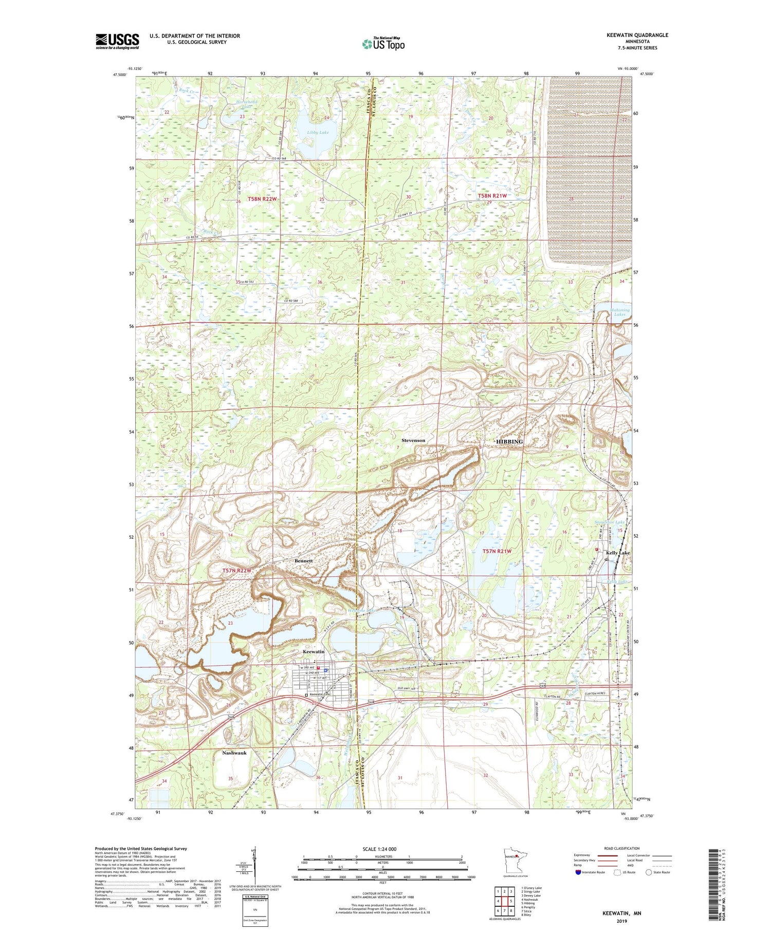 Keewatin Minnesota US Topo Map Image