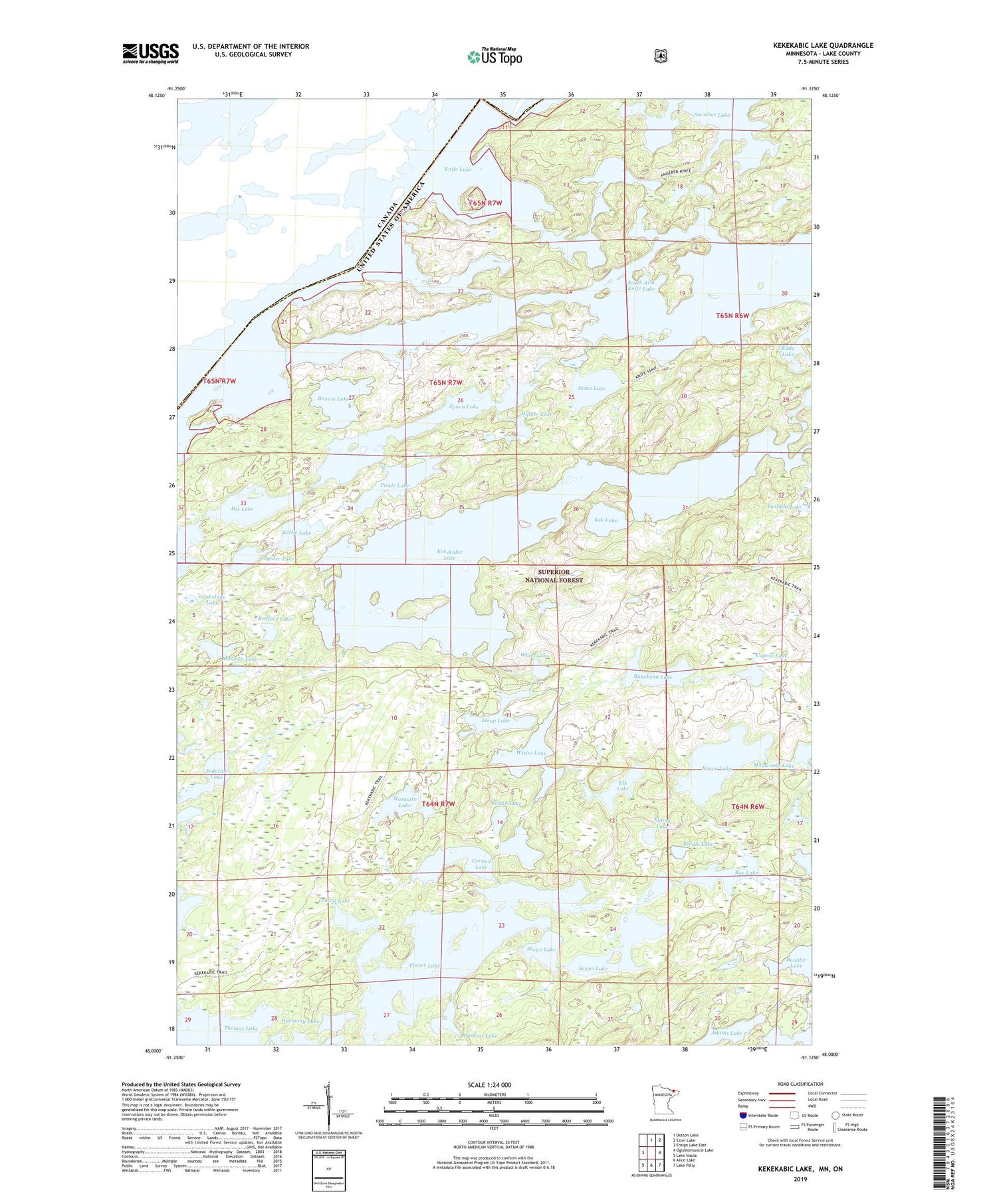 Kekekabic Lake Minnesota US Topo Map Image