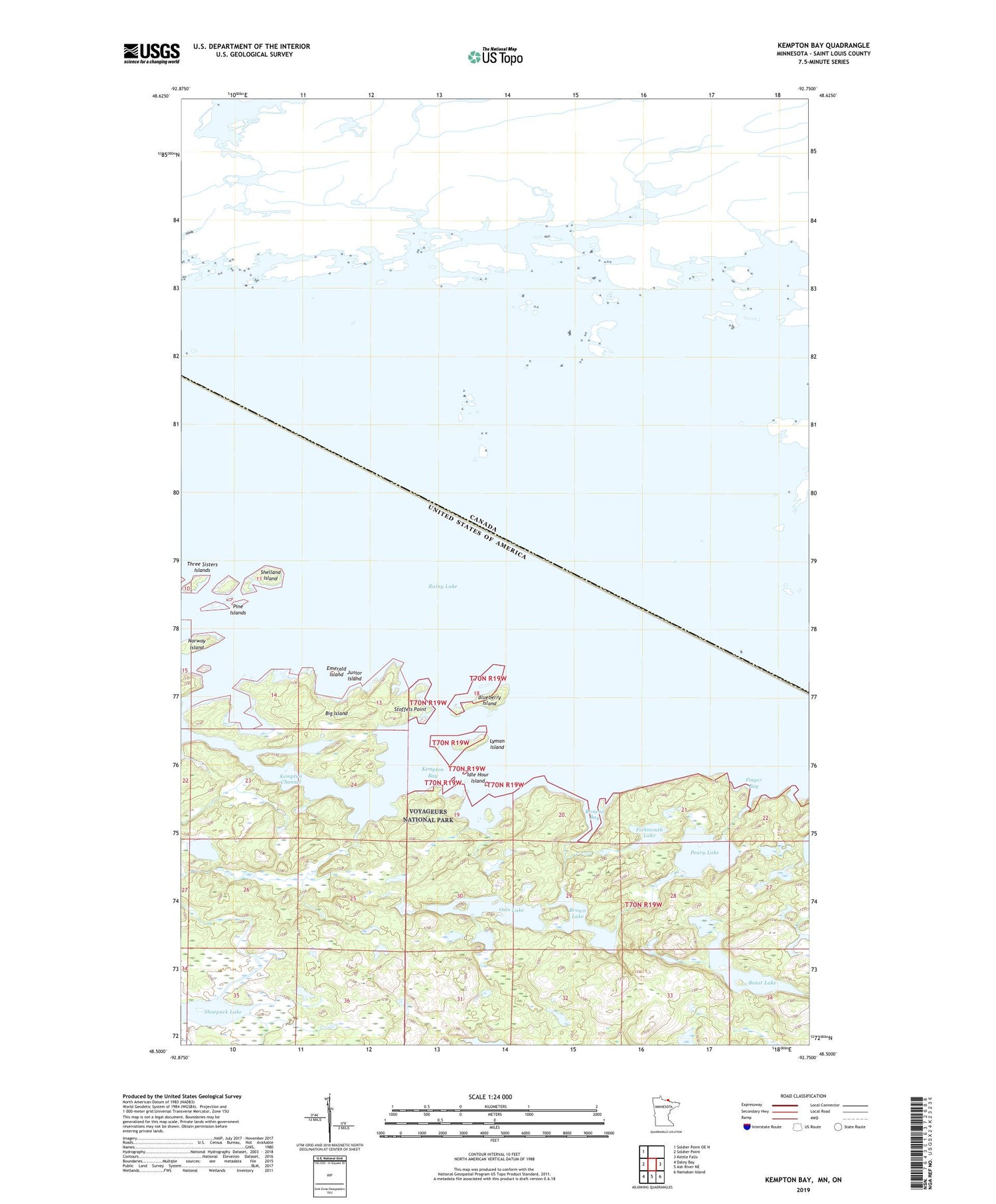 Kempton Bay Minnesota US Topo Map Image