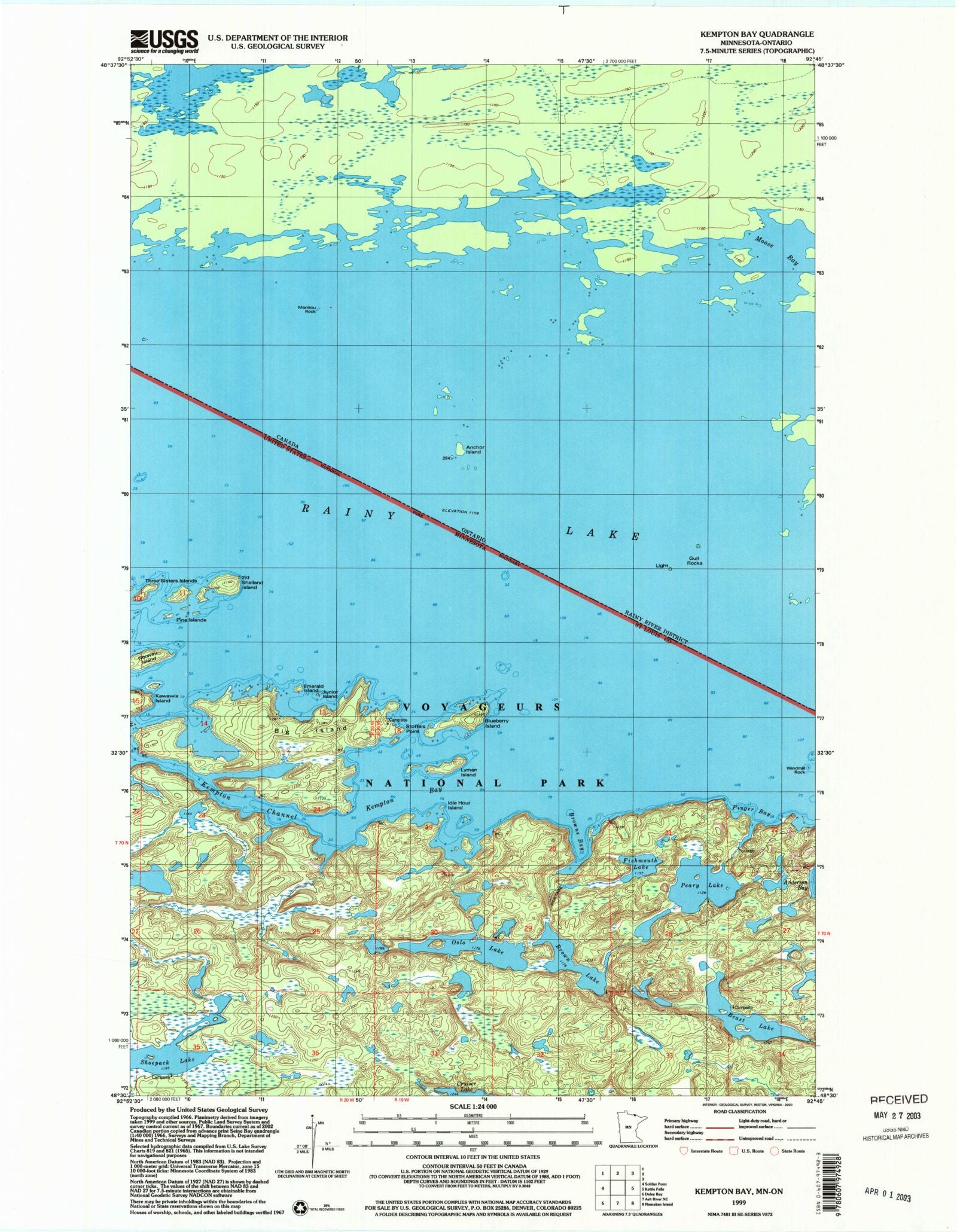Classic USGS Kempton Bay Minnesota 7.5'x7.5' Topo Map – MyTopo Map Store