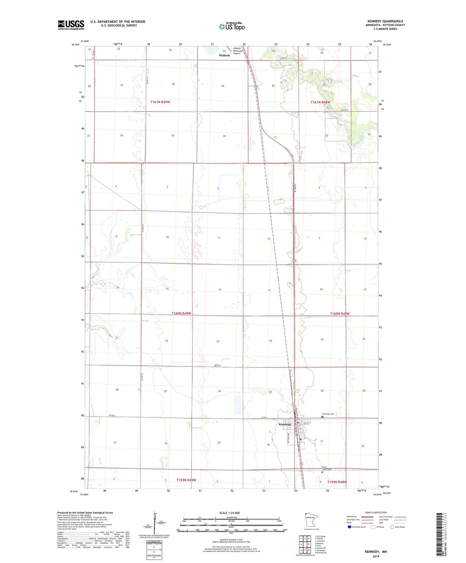 Kennedy Minnesota US Topo Map Image