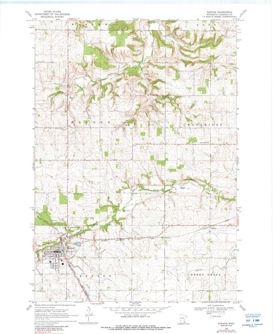Classic USGS Kenyon Minnesota 7.5'x7.5' Topo Map Image