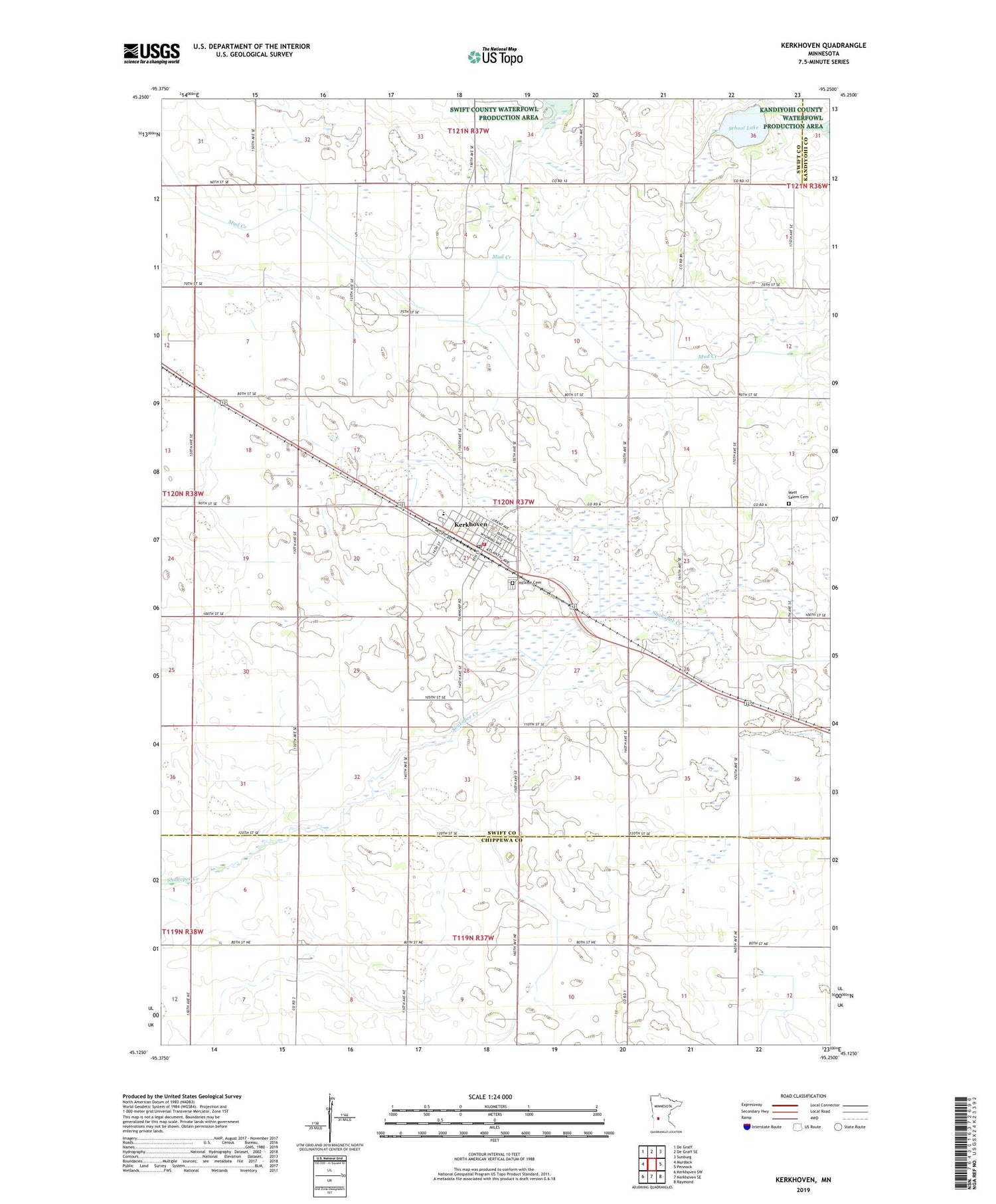 Kerkhoven Minnesota US Topo Map Image