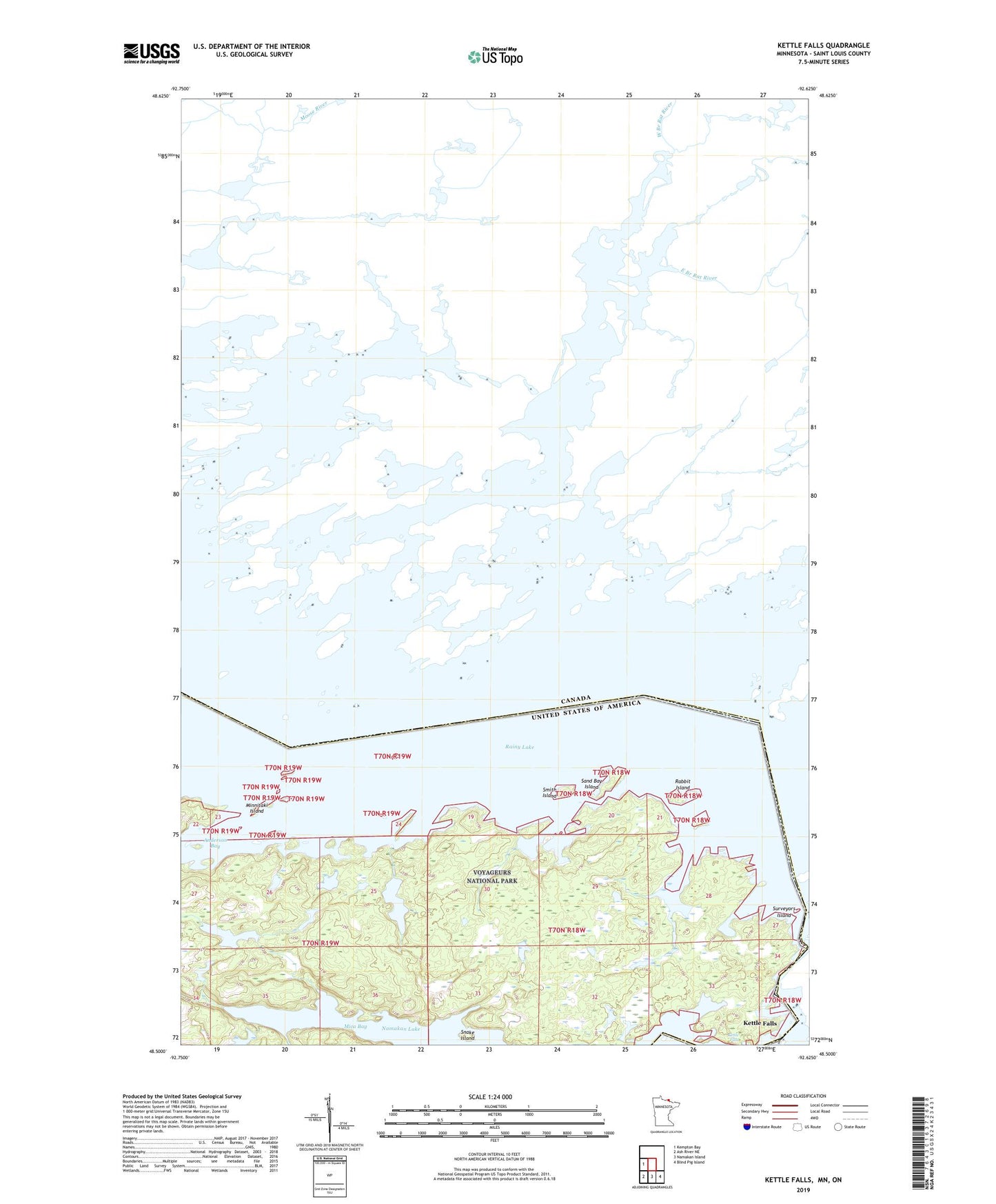 Kettle Falls Minnesota US Topo Map Image