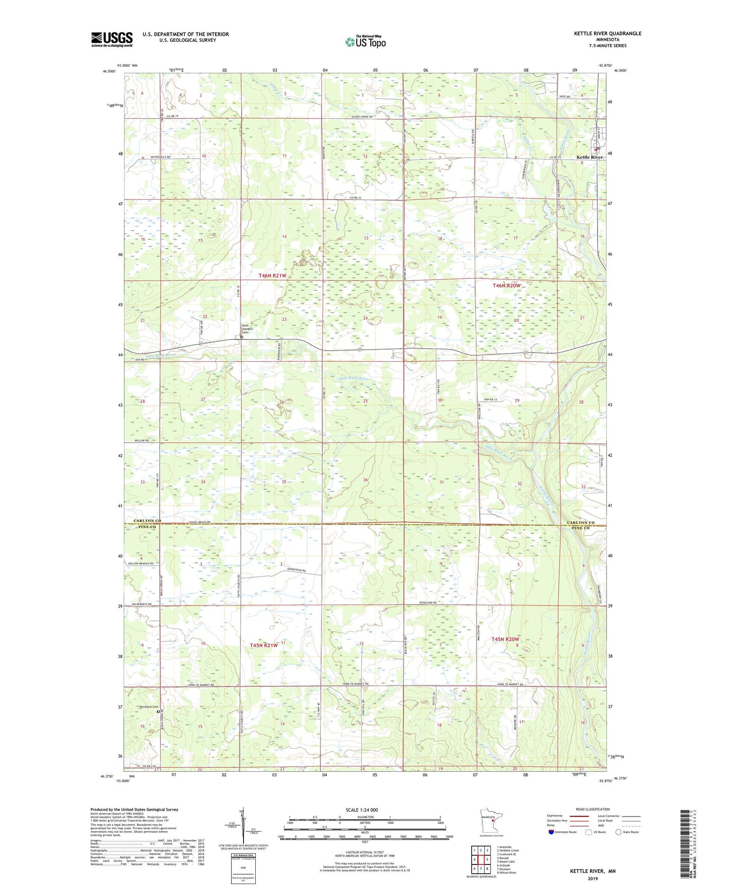 Kettle River Minnesota US Topo Map Image