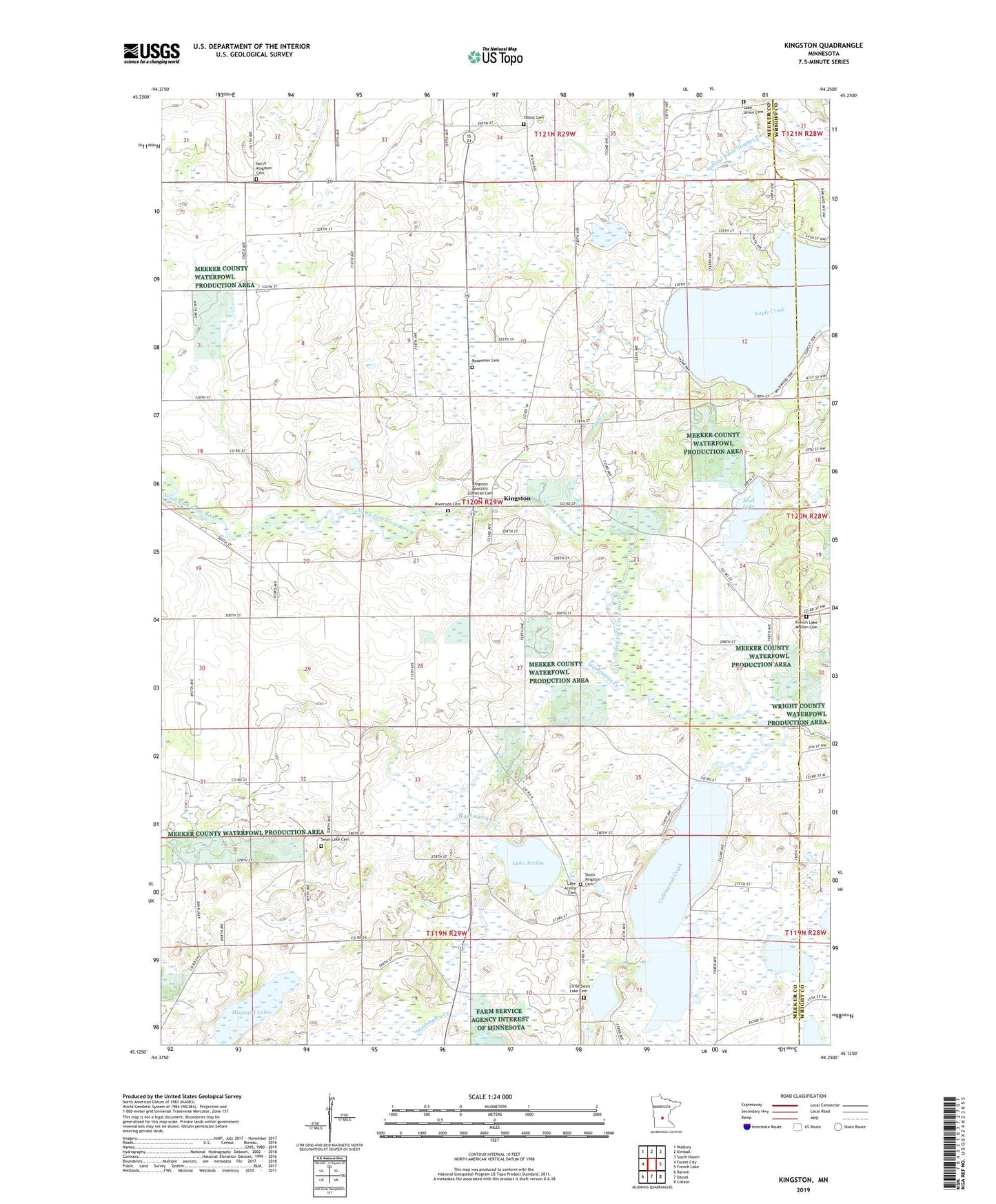 Kingston Minnesota US Topo Map Image