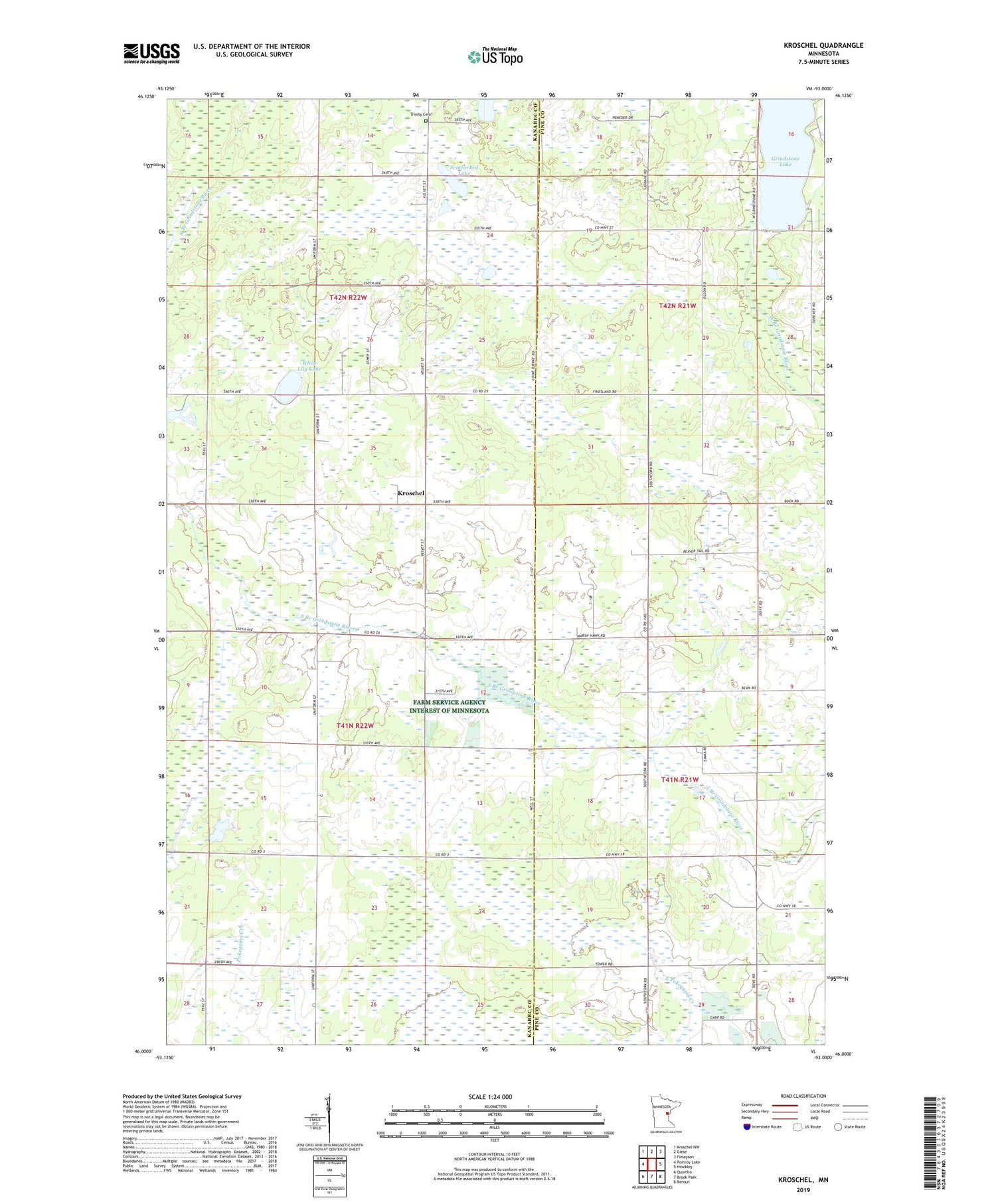 Kroschel Minnesota US Topo Map Image