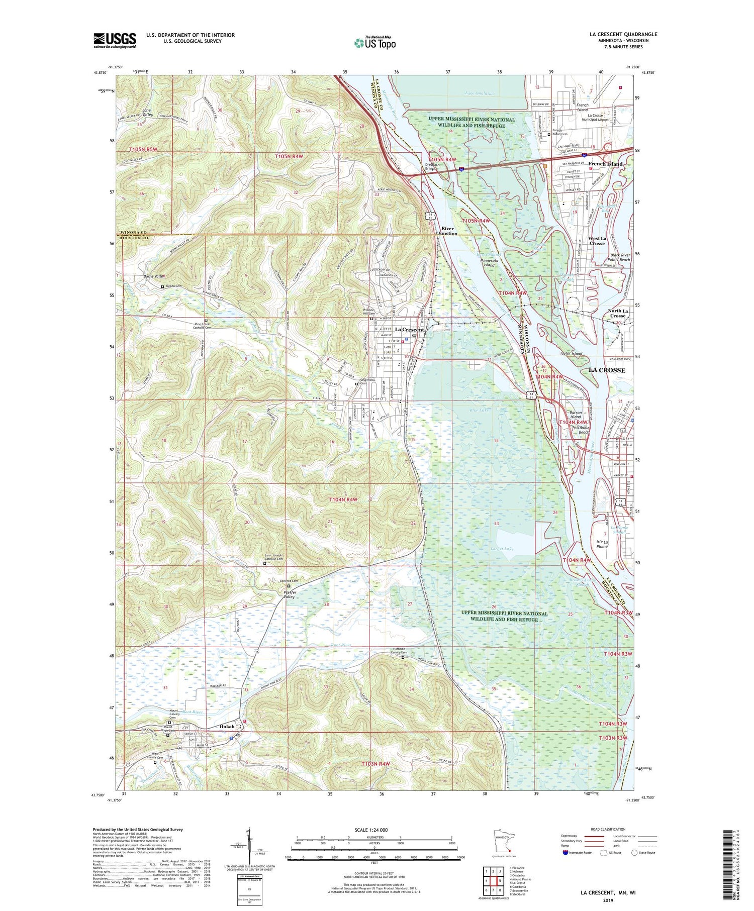 La Crescent Minnesota US Topo Map Image