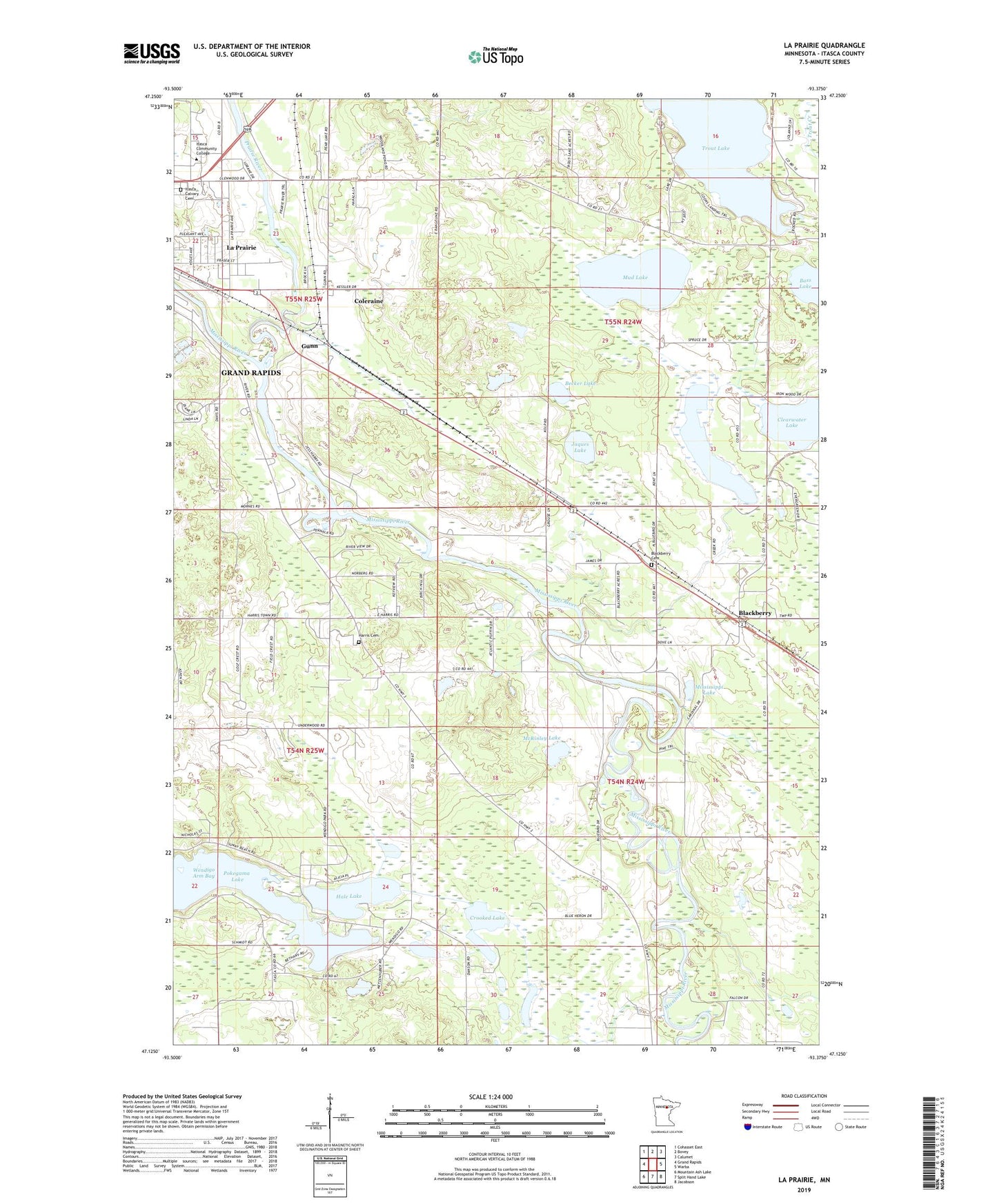 La Prairie Minnesota US Topo Map Image