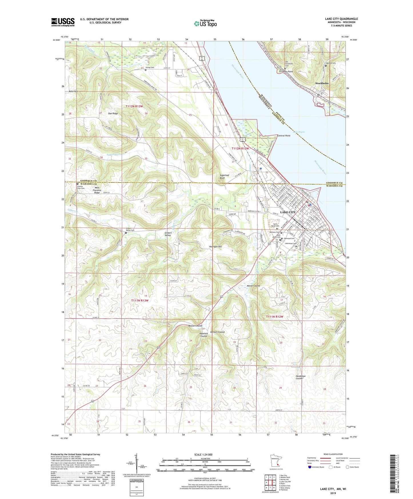 Lake City Minnesota US Topo Map Image