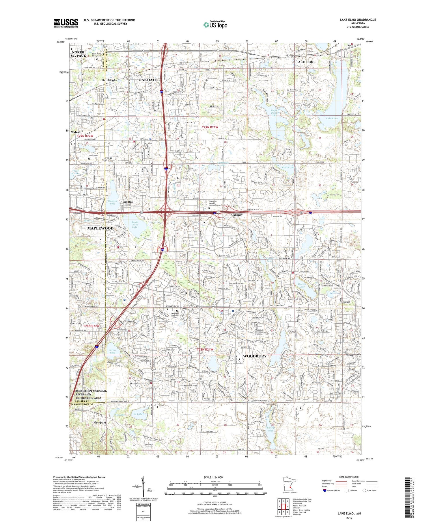 Lake Elmo Minnesota US Topo Map Image