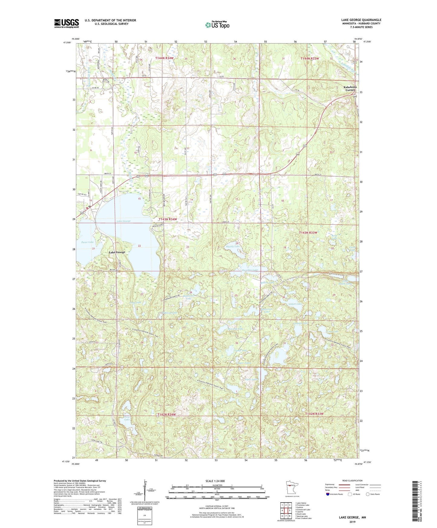 Lake George Minnesota US Topo Map Image