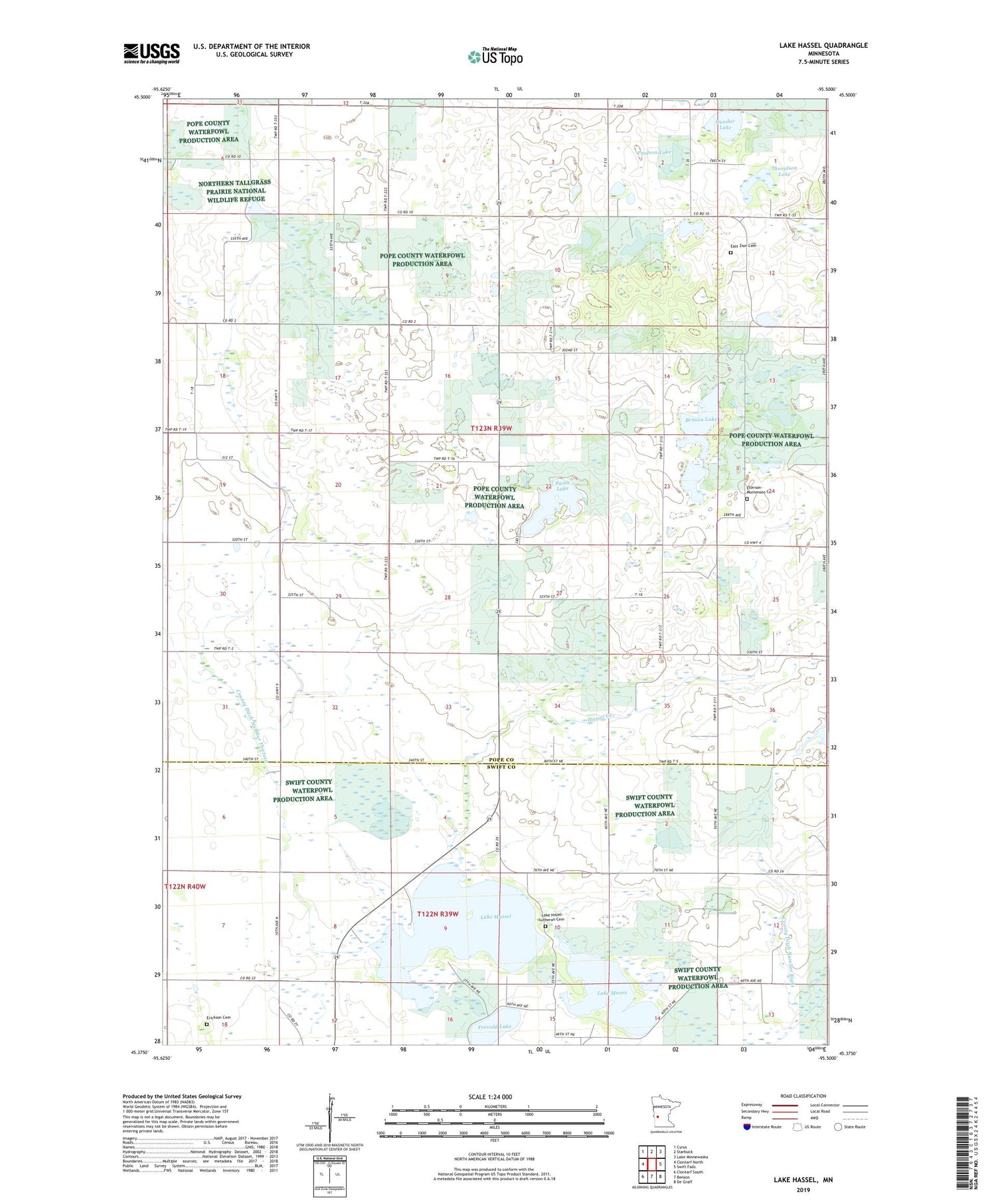 Lake Hassel Minnesota US Topo Map Image